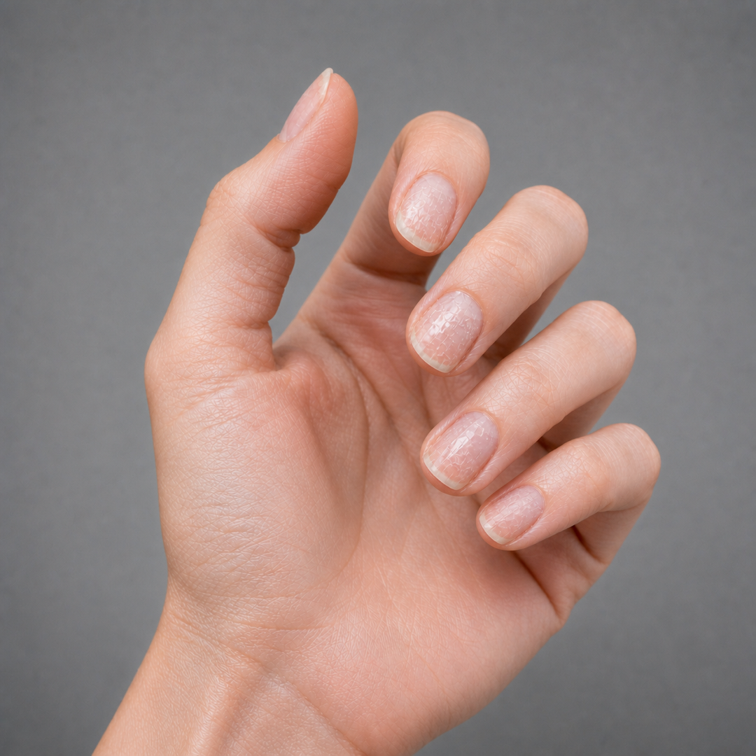 Day 7 nails after Pro Nail Hardener treatment