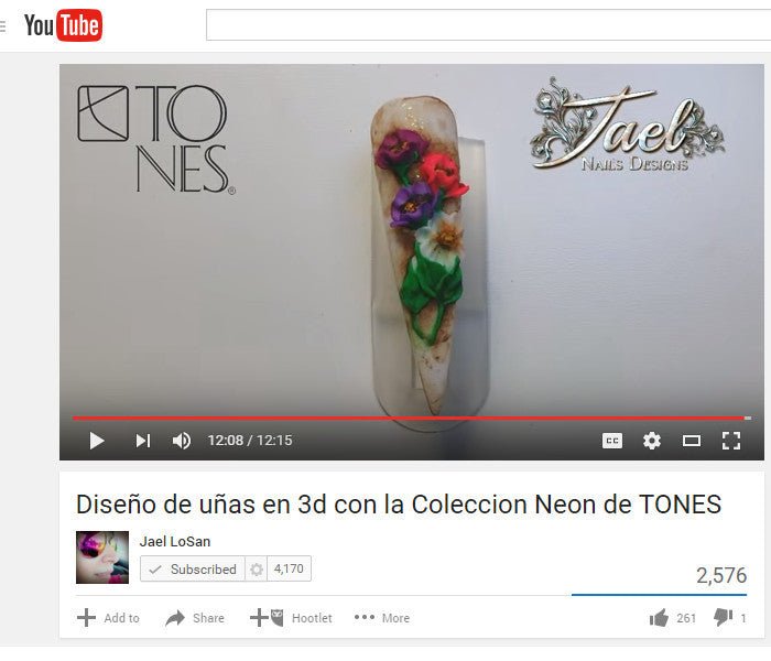 Tones Nail Art Tutorial Diseño de uñas by Jael LoSan (Spanish) - Tones