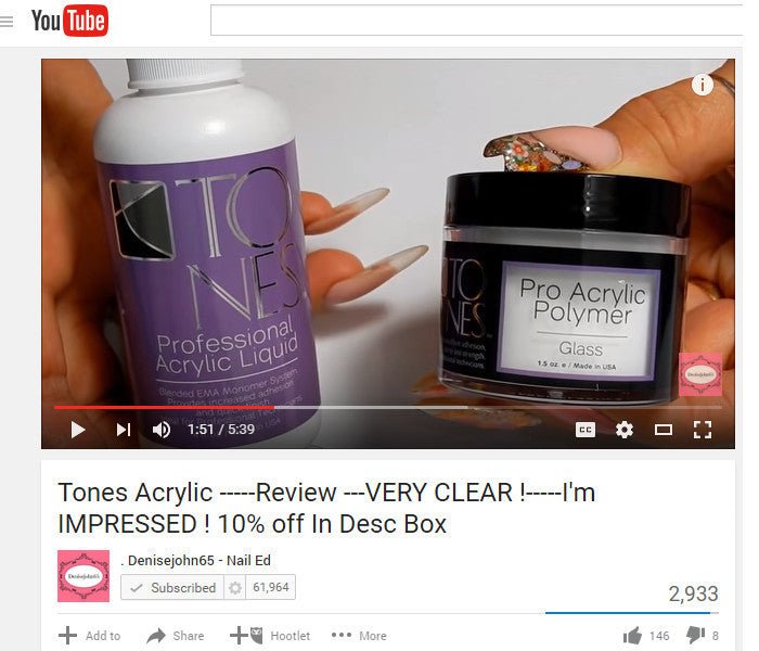 Tones Review by DeniseJohn65 - Monomer & Acrylic Powder - Tones