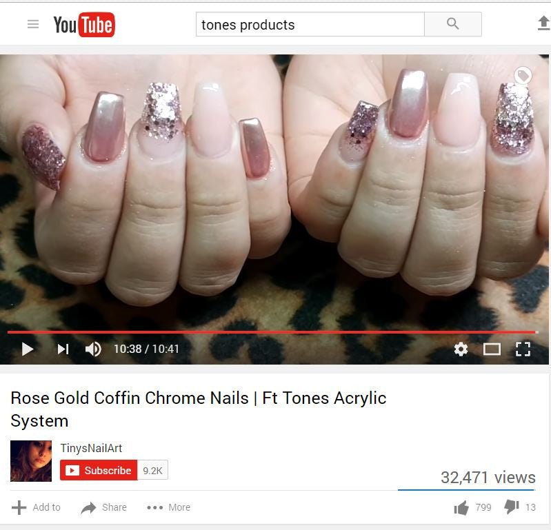 Tutorial: Rose Gold Coffin Chrome Nails by TinysNailArt - Tones