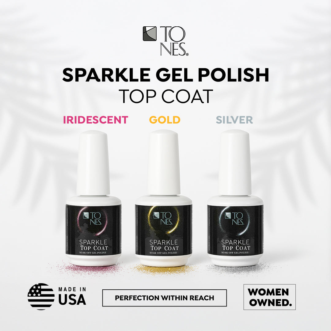 Sparkle Gel Polish Top Coat - Silver 0.56 fl oz / 16 mL
