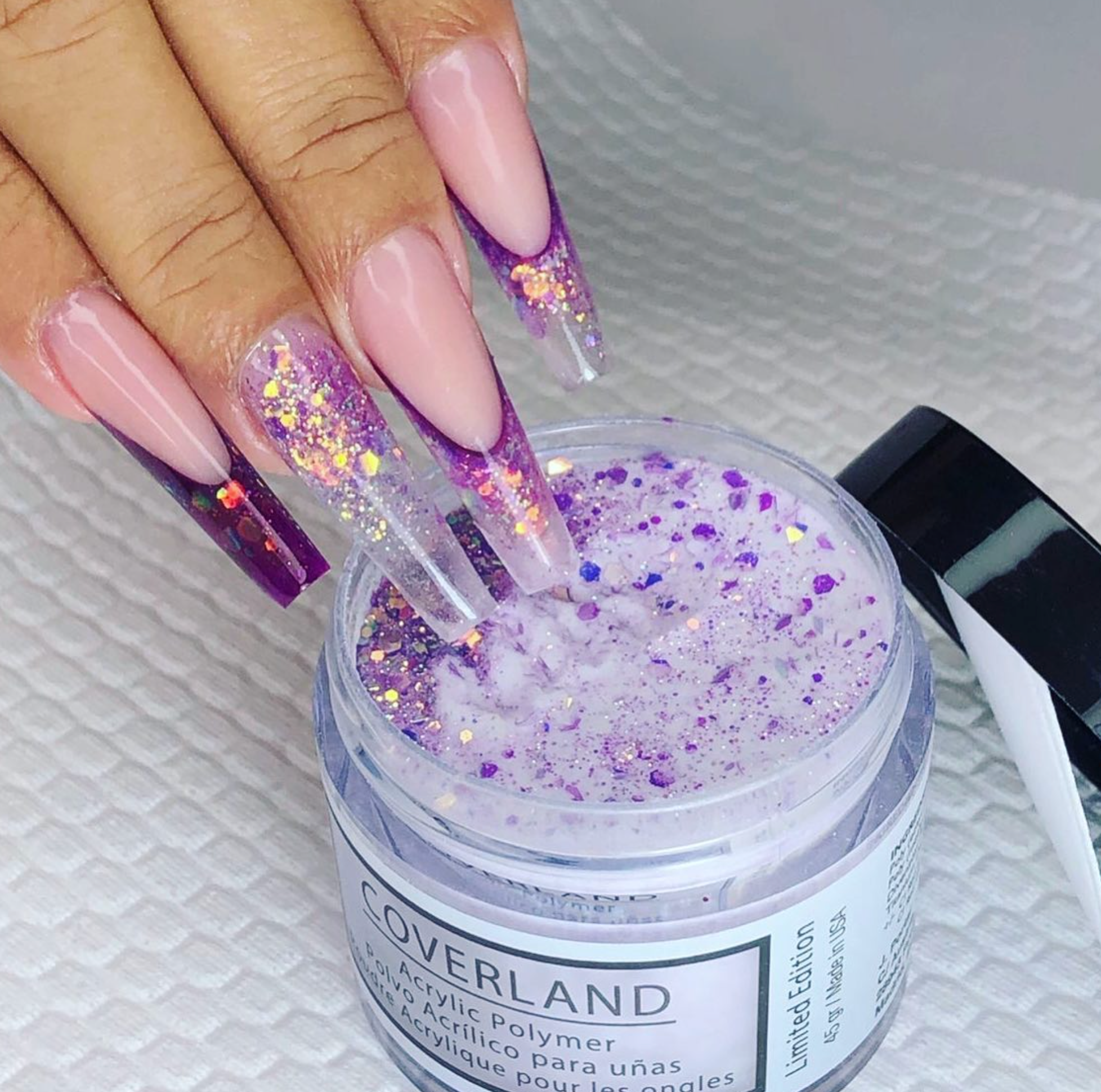 Coverland polvere acrilica 1,5 oz "Amethyst Stars" viola - Edizione limitata