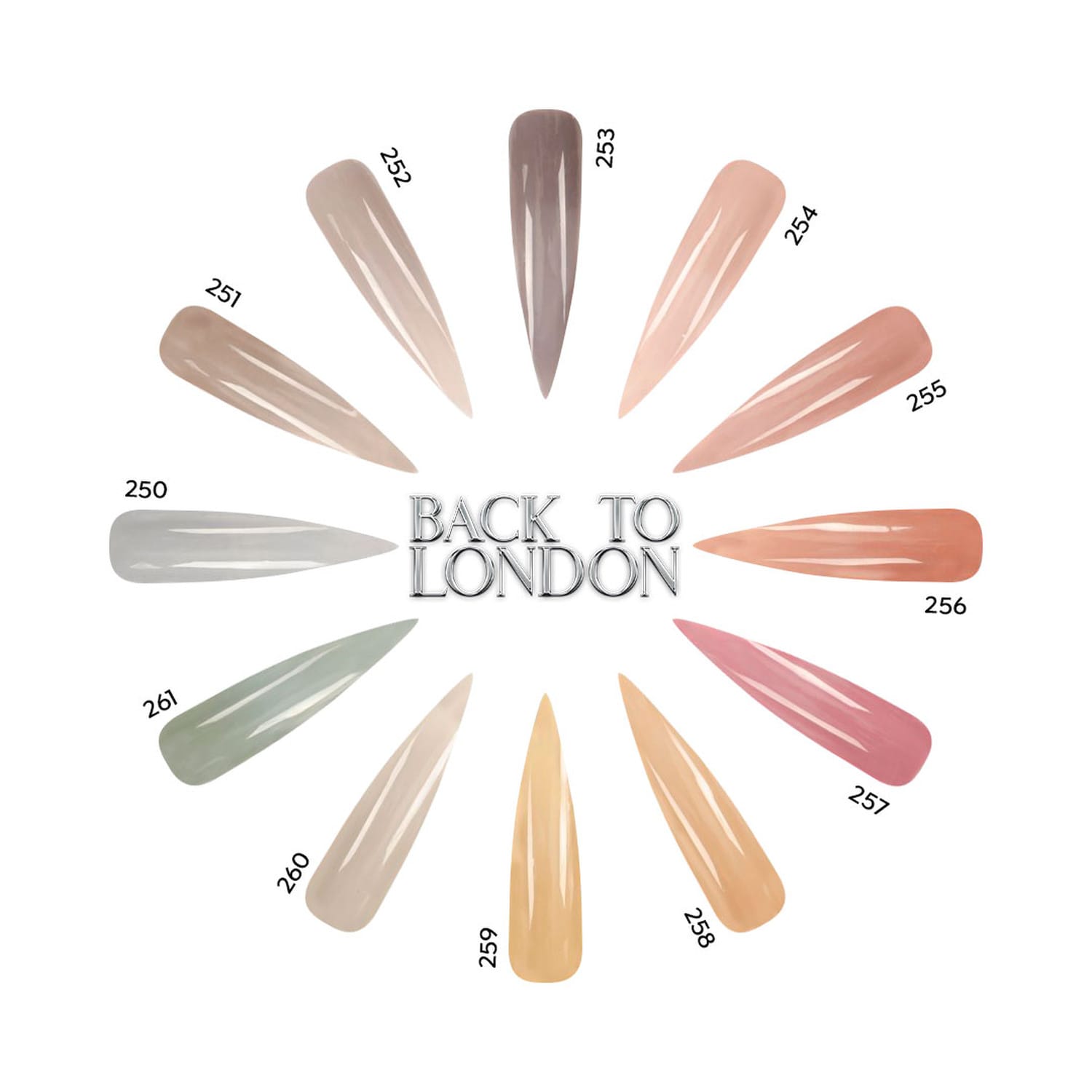 Acrylic Art Powder - 3D Collection: Back to London (12 x 0.25 oz) — Detail View | Tones Professional Nail Products