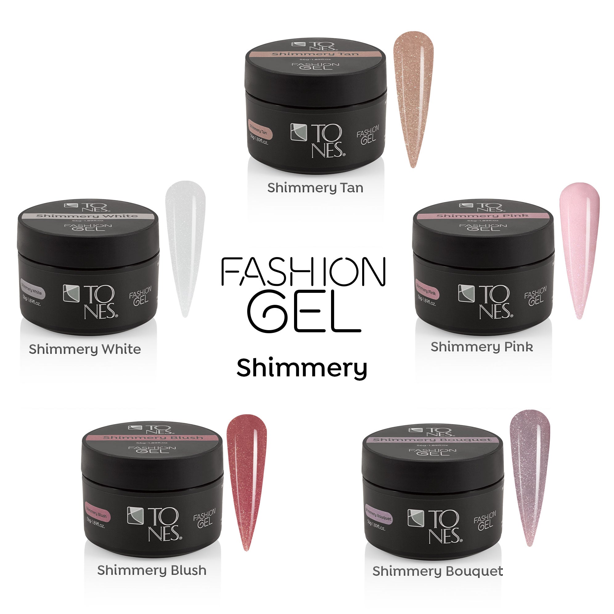 Fashion Gel: Shimmery Collection (5 x 1.89 fl oz / 56 mL) — Tones Professional