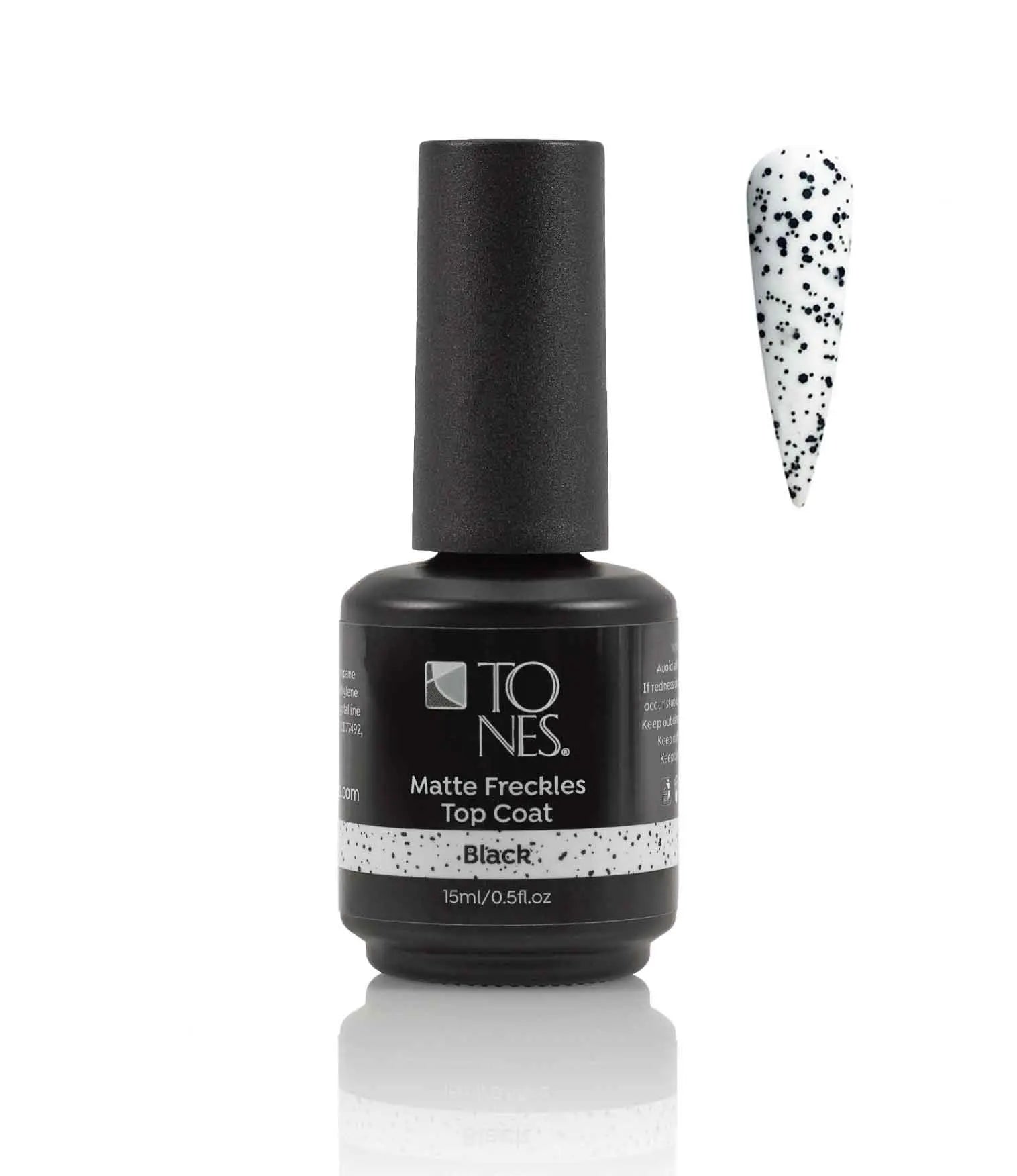 Gel Polish Top Coat - Matte Freckles - Black  / 15 ml / 0.5 fl oz 