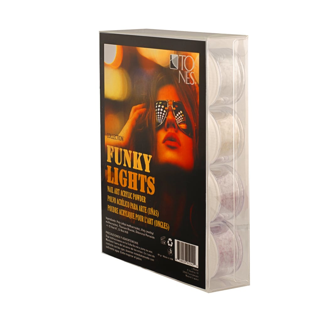 Acrylic Art Powder - Encapsulated Collection: Funky Lights (12 x 0.25 oz) | Professional Nail Products by Tones
