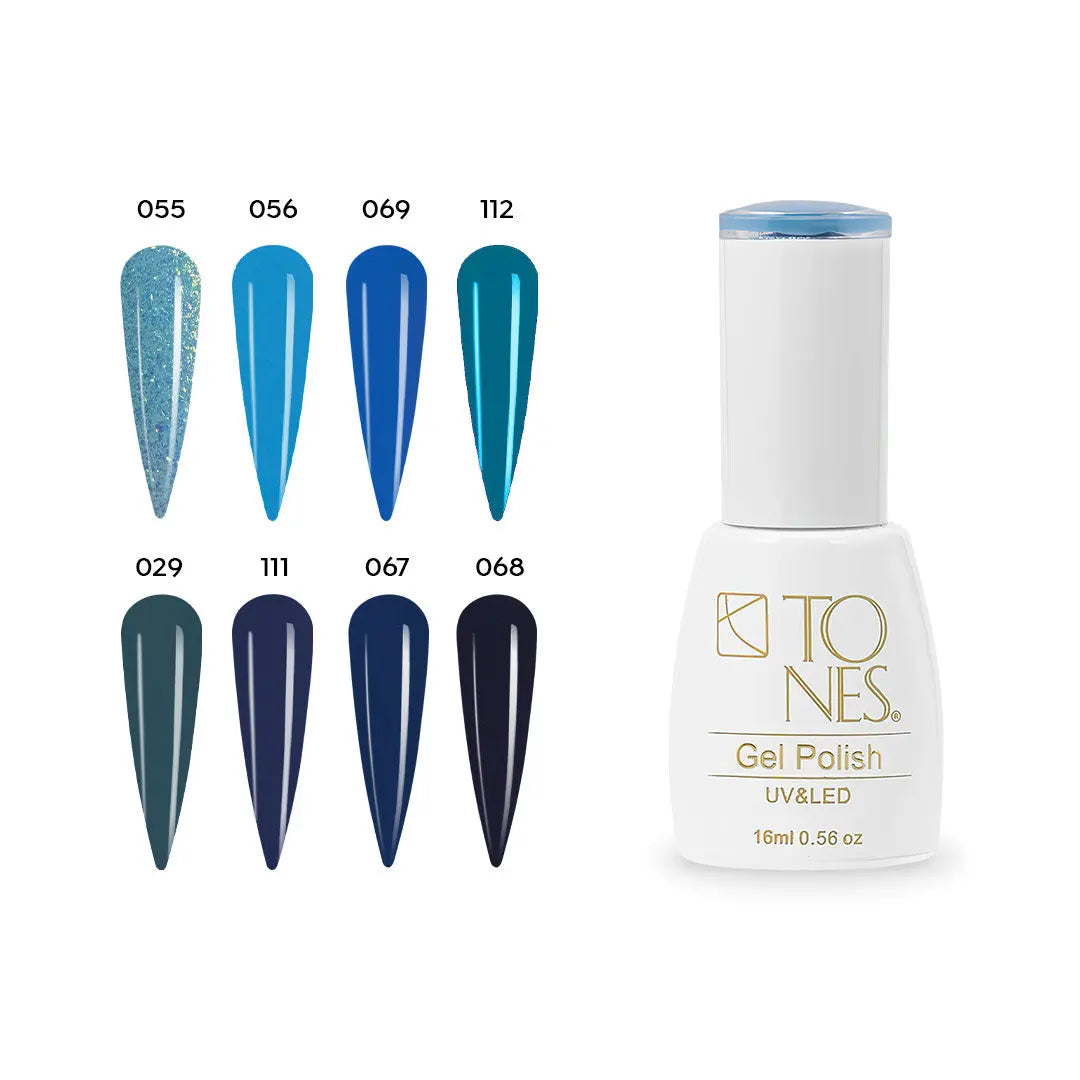 Gel Polish Kit - Blue  (8 Colors x 0.56 fl oz) 