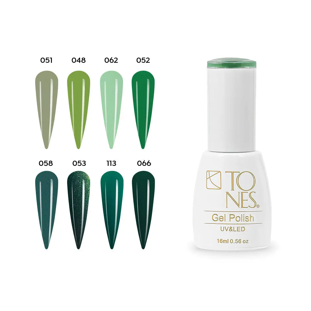 Gel Polish Kit - Green  (8 Colors x 0.56 fl oz) 