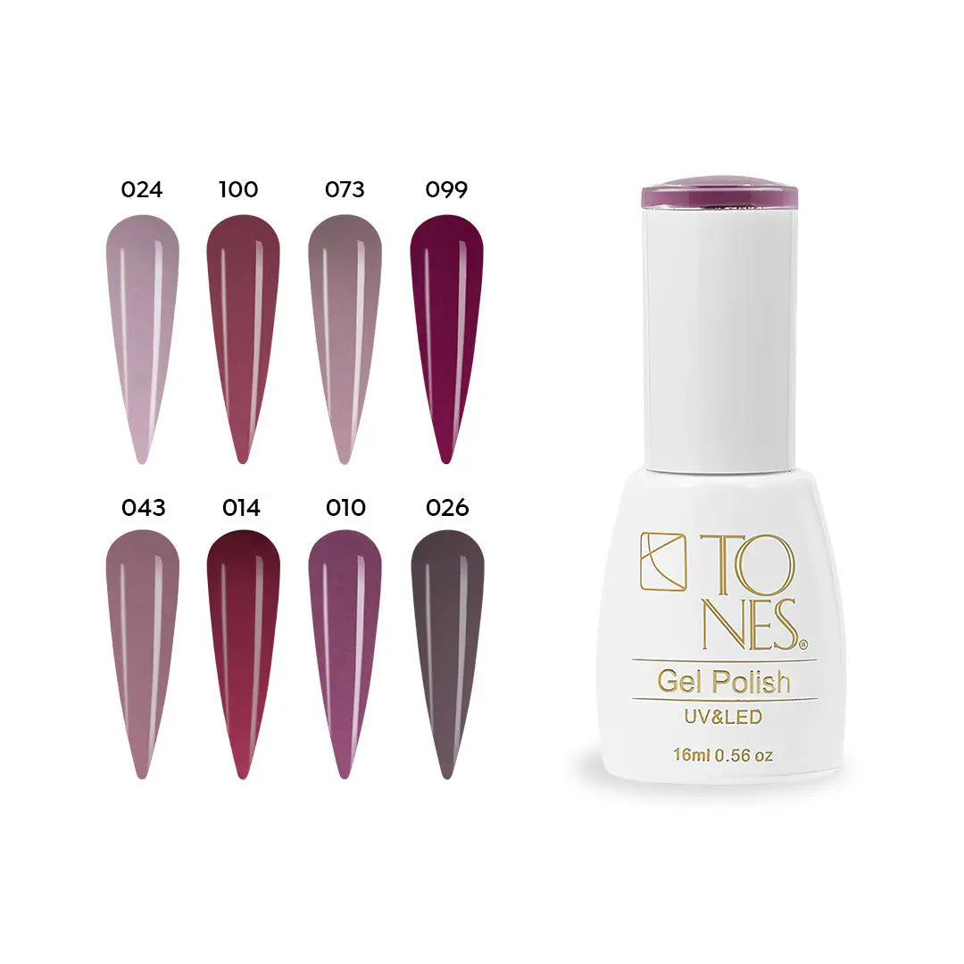 Gel Polish Kit - Mauves (8 Colors x 0.56 fl oz) 