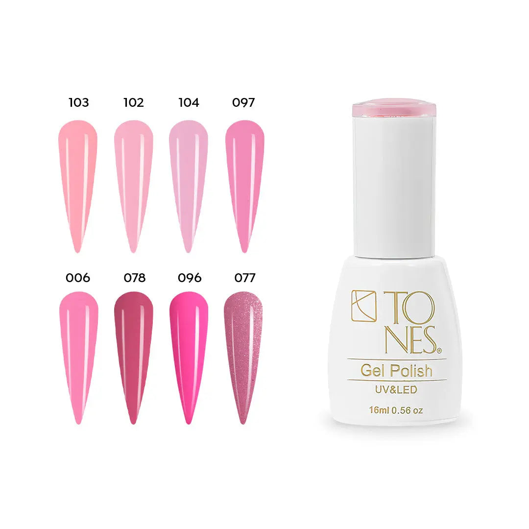 Gel Polish Kit - Pink  (8 Colors x 0.56 fl oz) 