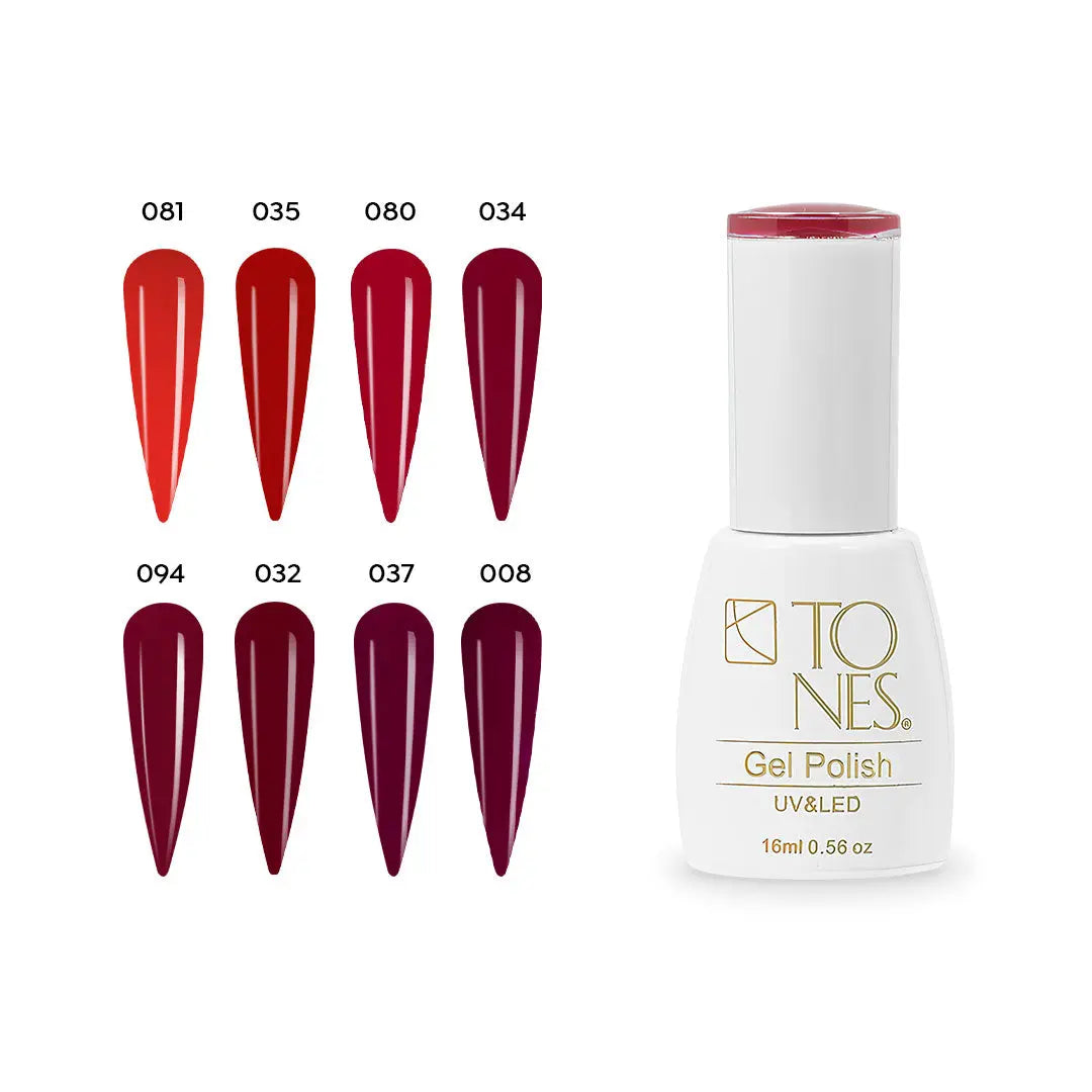 Gel Polish Kit - Red  (8 Colors x 0.56 fl oz) 