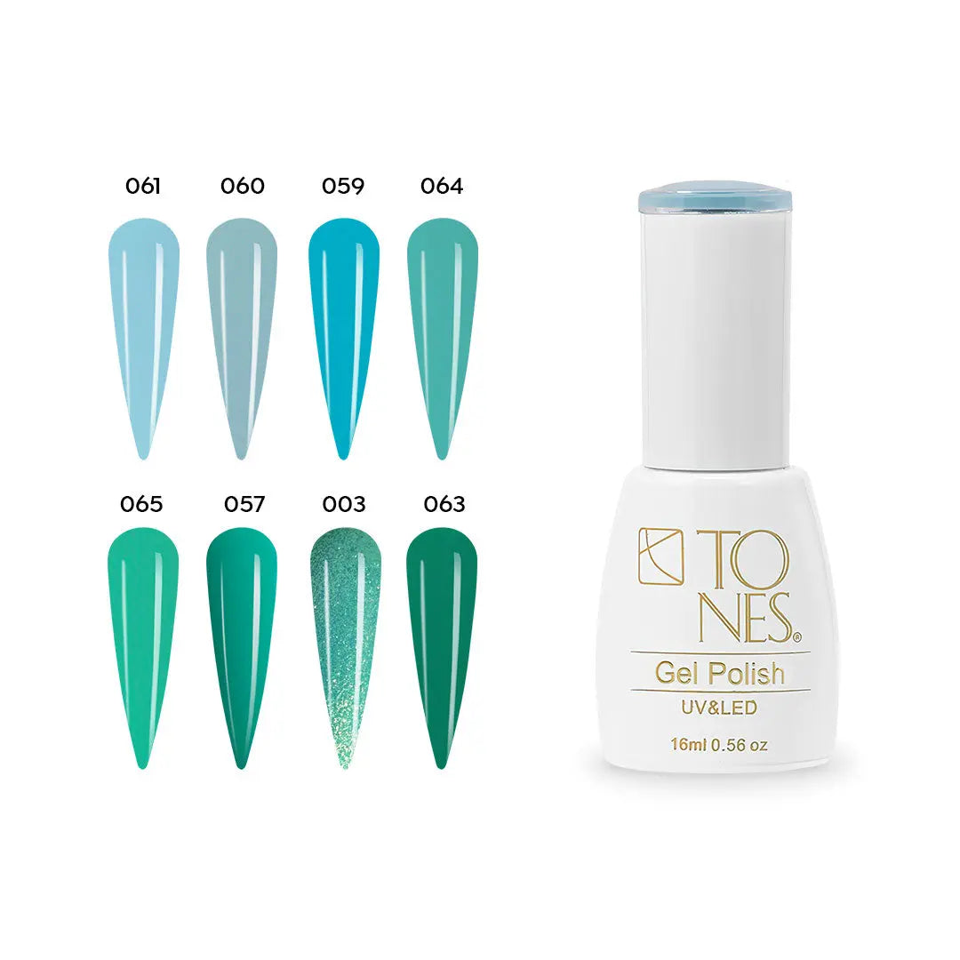 Gel Polish Kit - Turquoise  (8 Colors x 0.56 fl oz) 