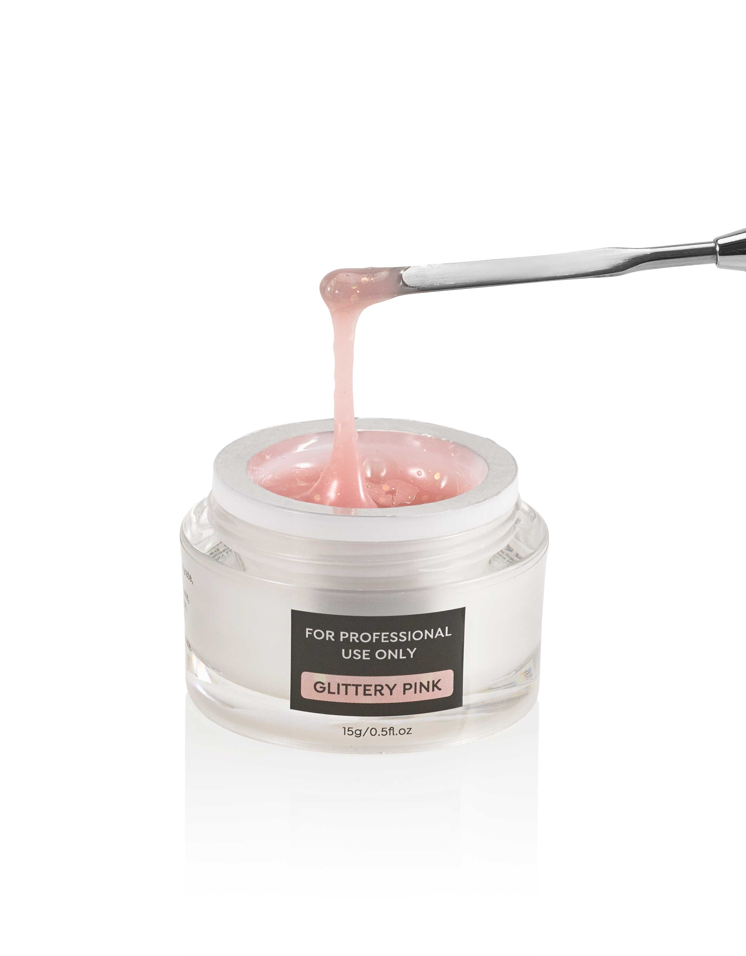 Pro Builder Gel: Glittery Pink - 0.5 fl oz / 15 mL