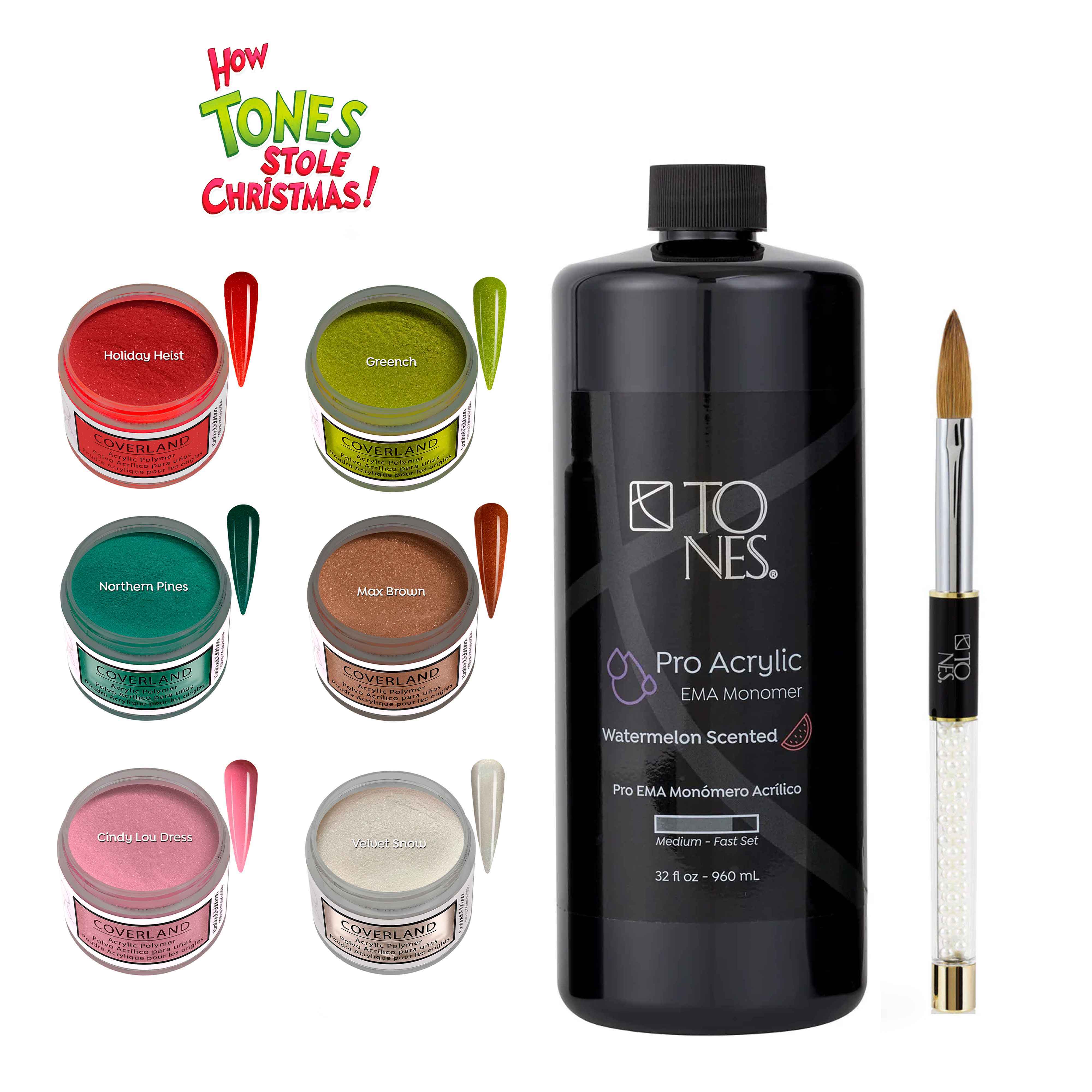 Holiday Kit: Coverland “How Tones Stole Christmas” + Monomer + Brush #14