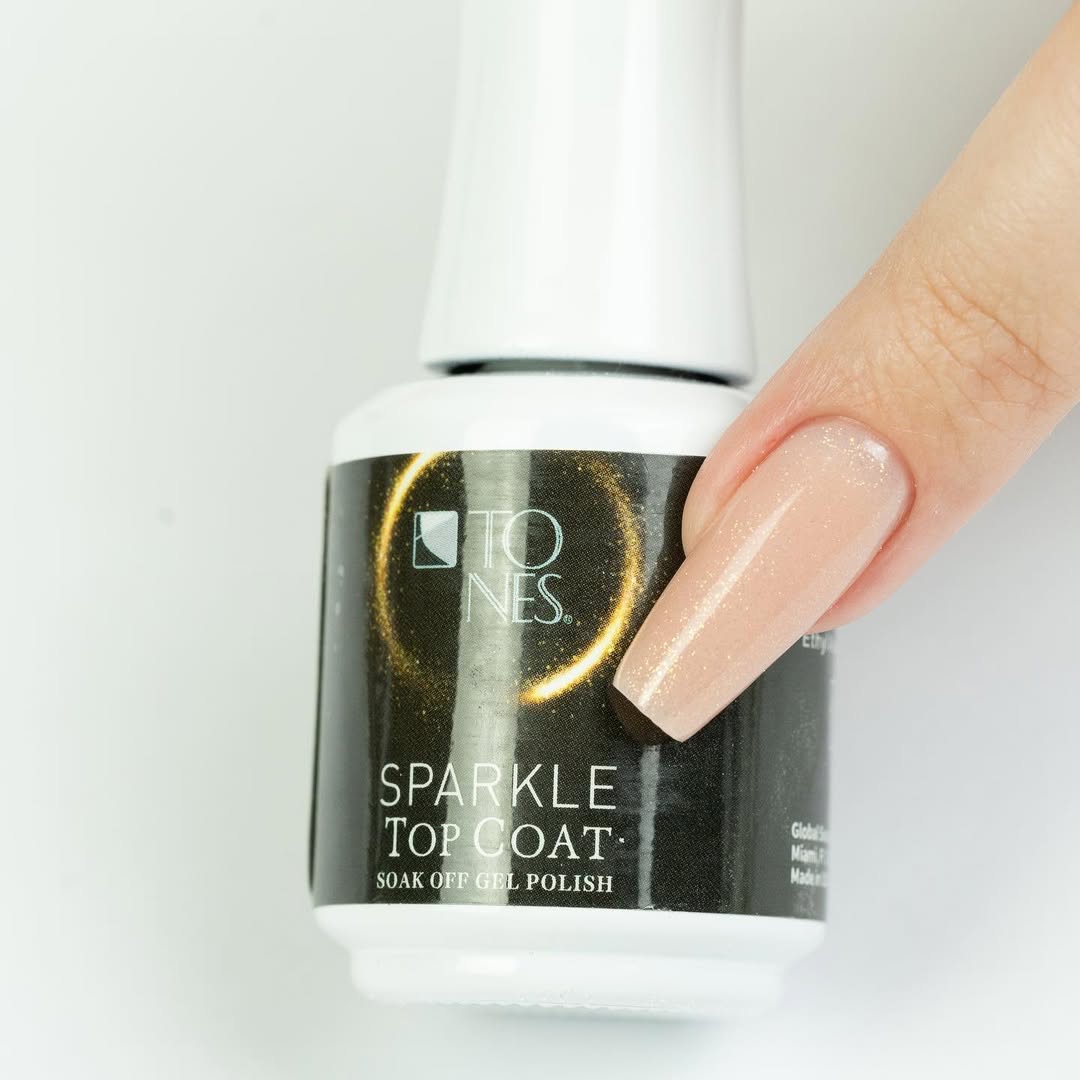 Sparkle Gel Polish Top Coat - Gold - 16 ml / 0.56 fl oz