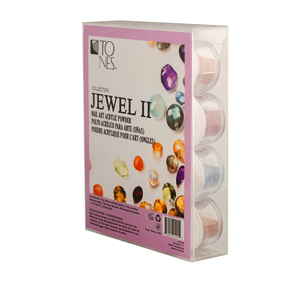 Acrylic Art Powder - Encapsulated Collection: Jewel II (12 x 0.25 oz) | Professional Nail Products by Tones
