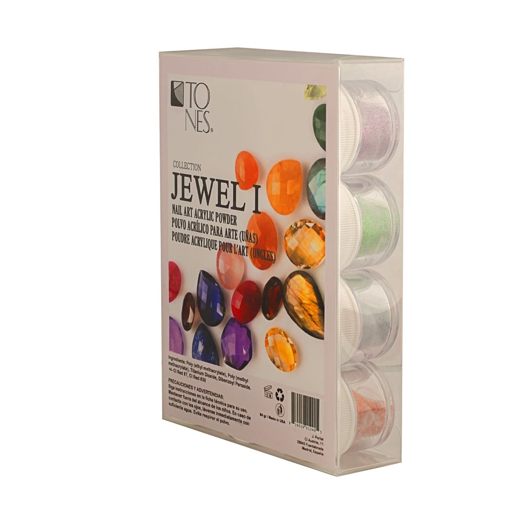 Acrylic Art Powder - Encapsulated Collection: Jewel I (12 x 0.25 oz) | Professional Nail Products by Tones