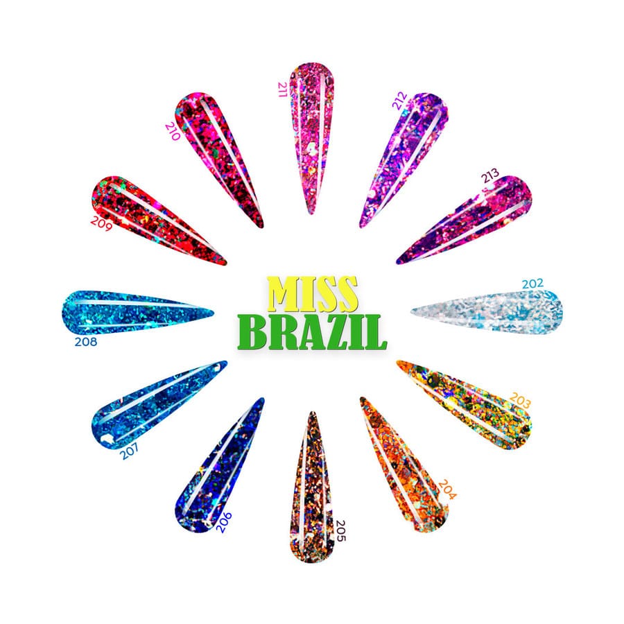 Acrylic Art Powder - Encapsulated Collection: Miss Brazil (12 x 0.25 oz) — Detail View | Tones Professional Nail Products