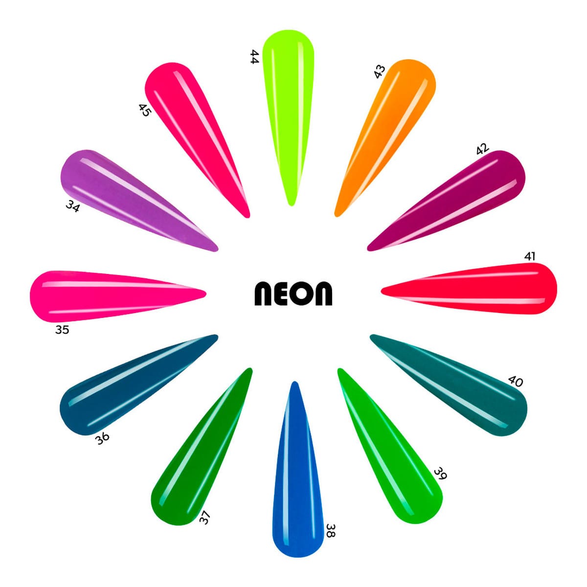 Acrylic Art Powder - 3D Collection: Neon (12 x 0.25 oz) — Detail View | Tones Professional Nail Products