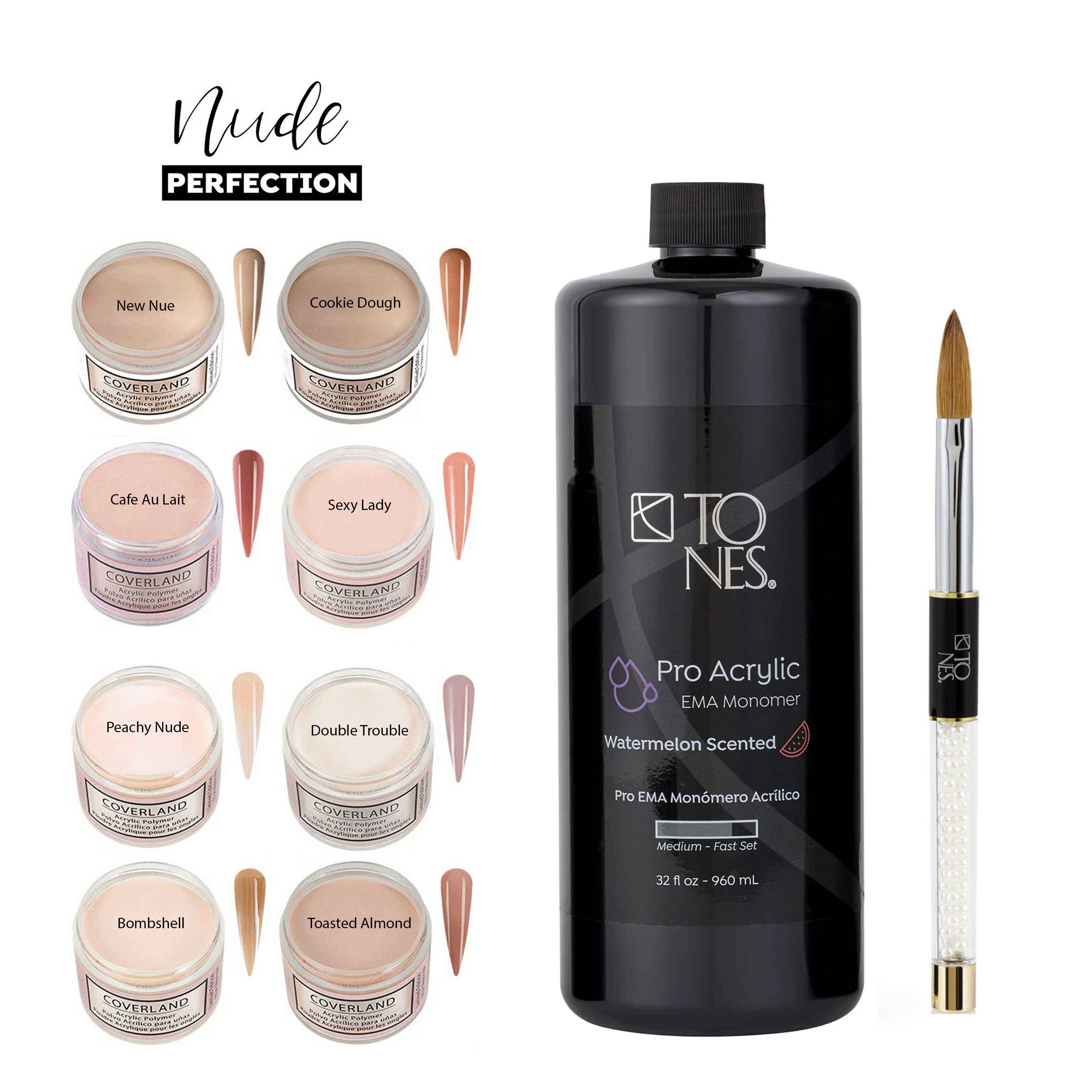 Holiday Kit: Coverland “Nude Perfection” + Monomer + Brush #14