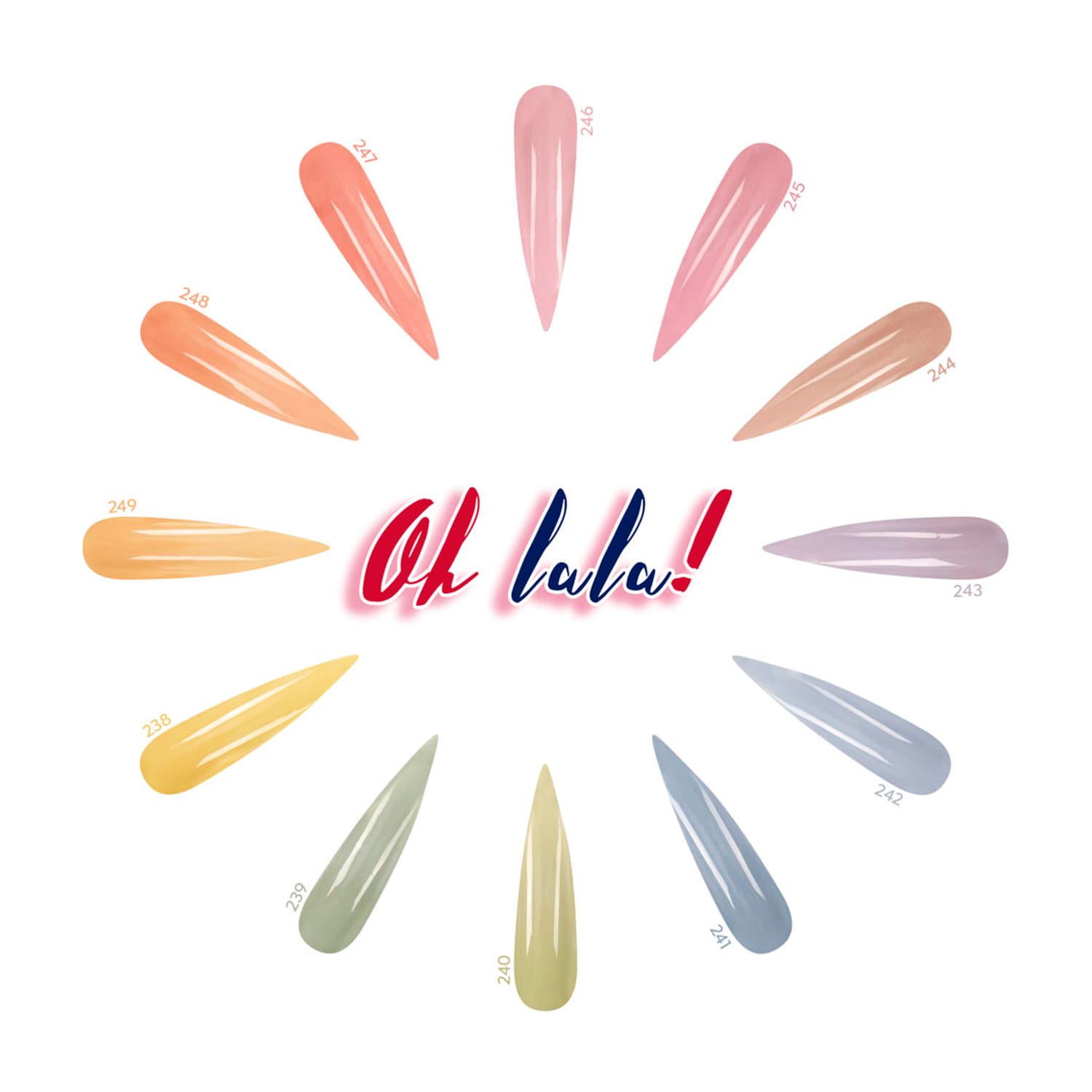 Acrylic Art Powder - 3D Collection: Oh Lala (12 x 0.25 oz) — Detail View | Tones Professional Nail Products