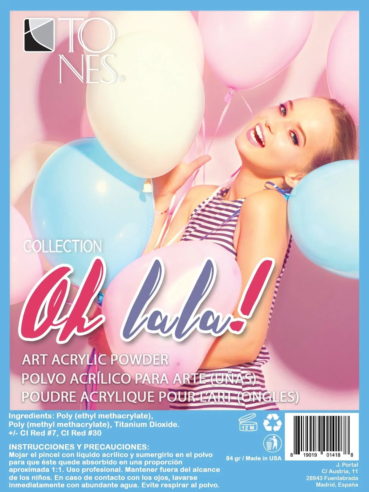 Acrylic Art Powder - 3D Collection: Oh Lala (12 x 0.25 oz) — Tones Professional