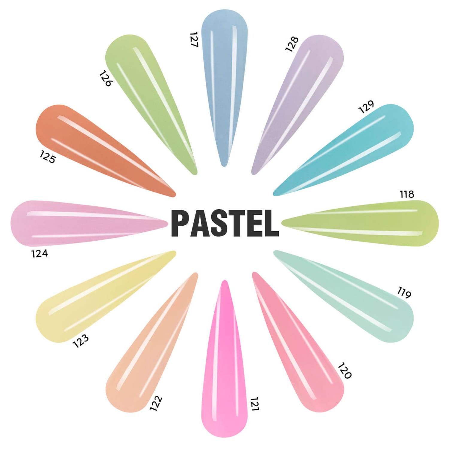 Acrylic Art Powder - 3D Collection: Pastel (12 x 0.25 oz) — Detail View | Tones Professional Nail Products