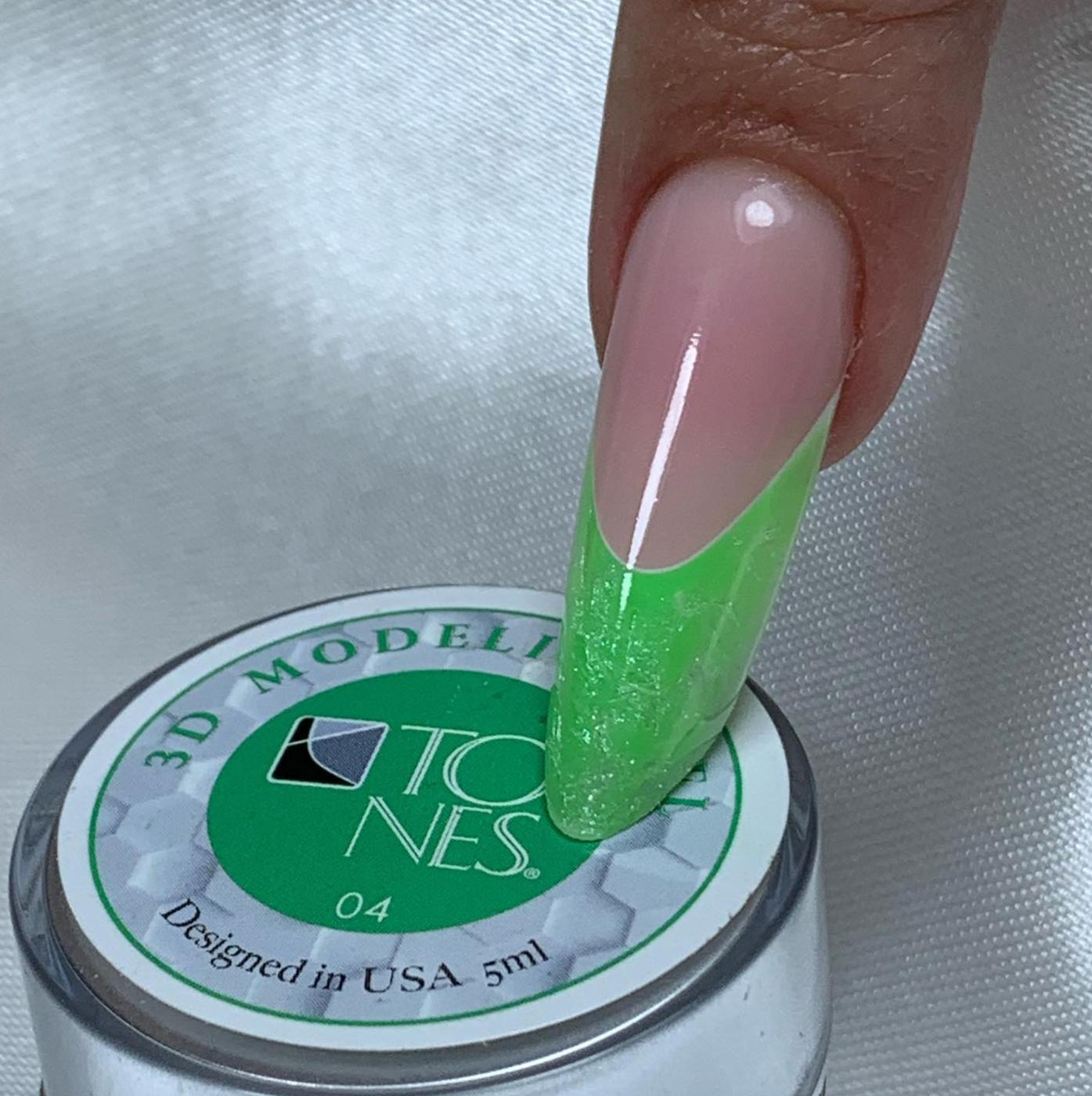 Neon Plastiline Molding Gel #04 Green (5 ml / 0.17 fl oz) — UV/LED 3D Sculpting Moulding Gel | Tones