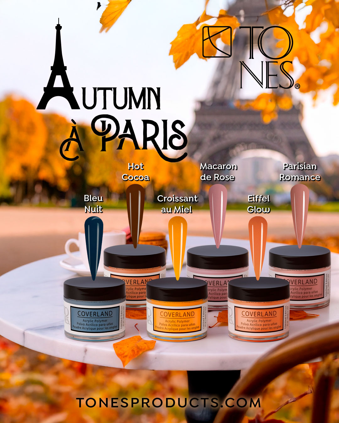 Coverland Acrylic Powder Collection (6 x 1.5 oz) "Autumn à Paris"
