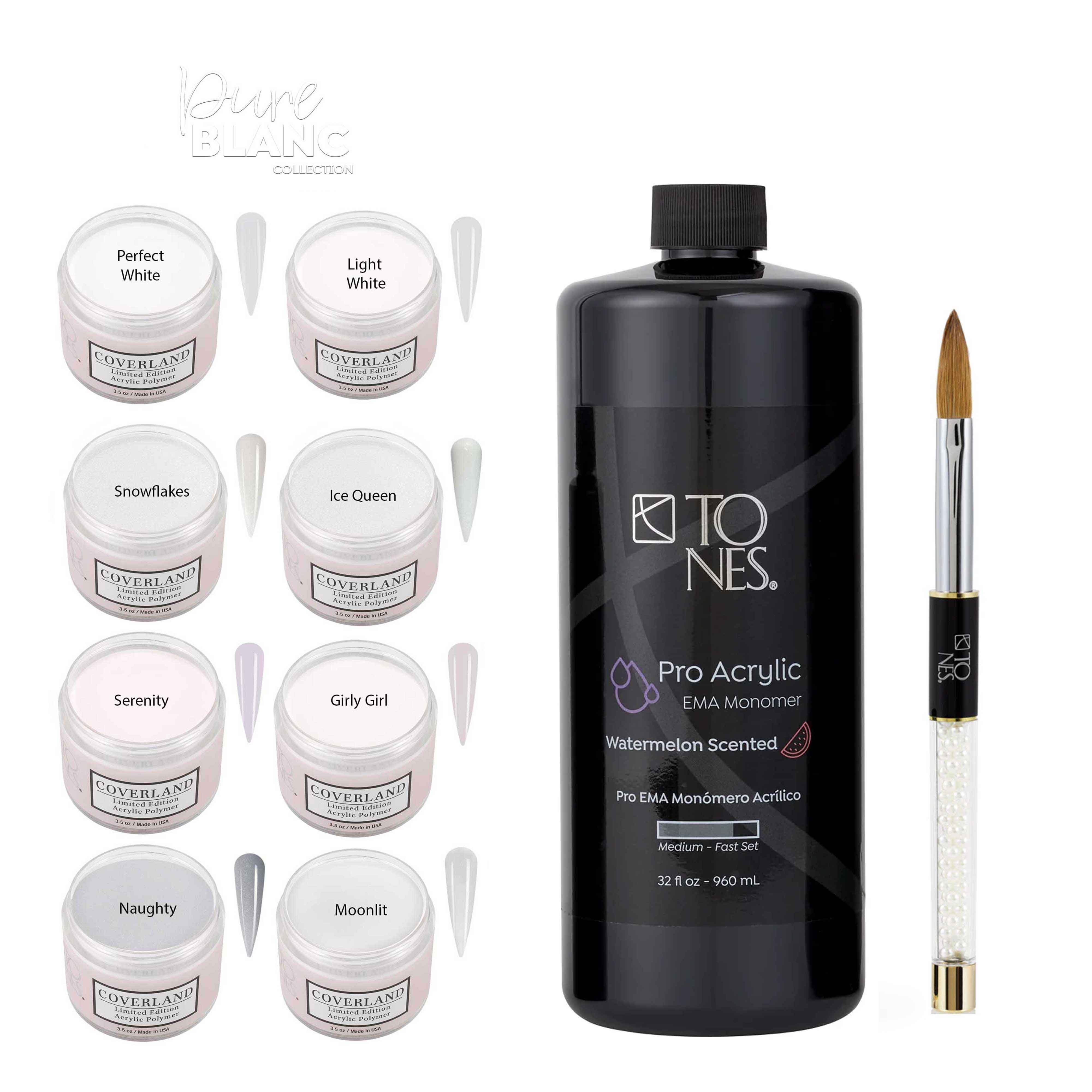 Holiday Kit: Coverland “Pure Blanc” + Monomer + Brush #14