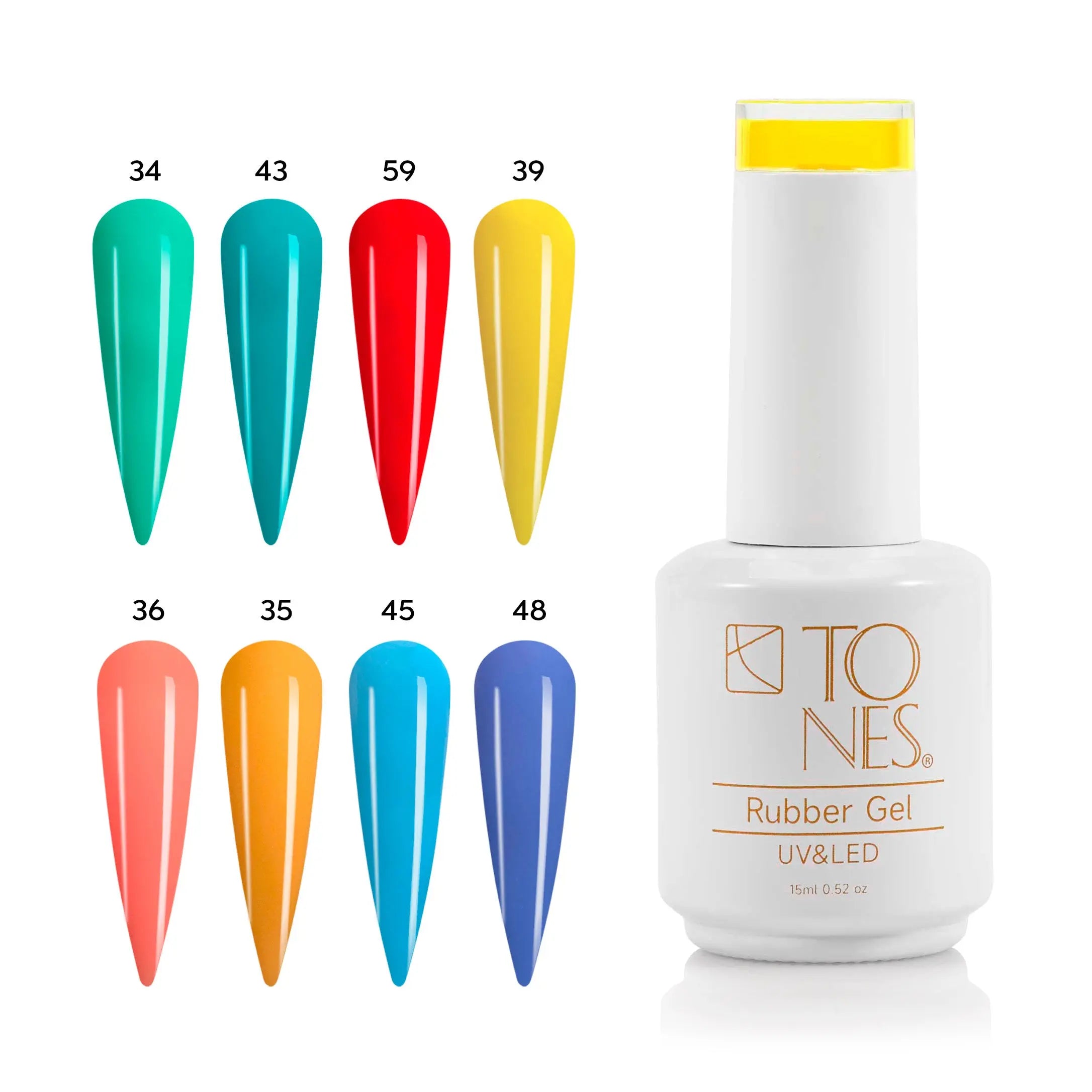 Rubber Base Gel Kit - Carnival (8 Colors x  15 ml) 