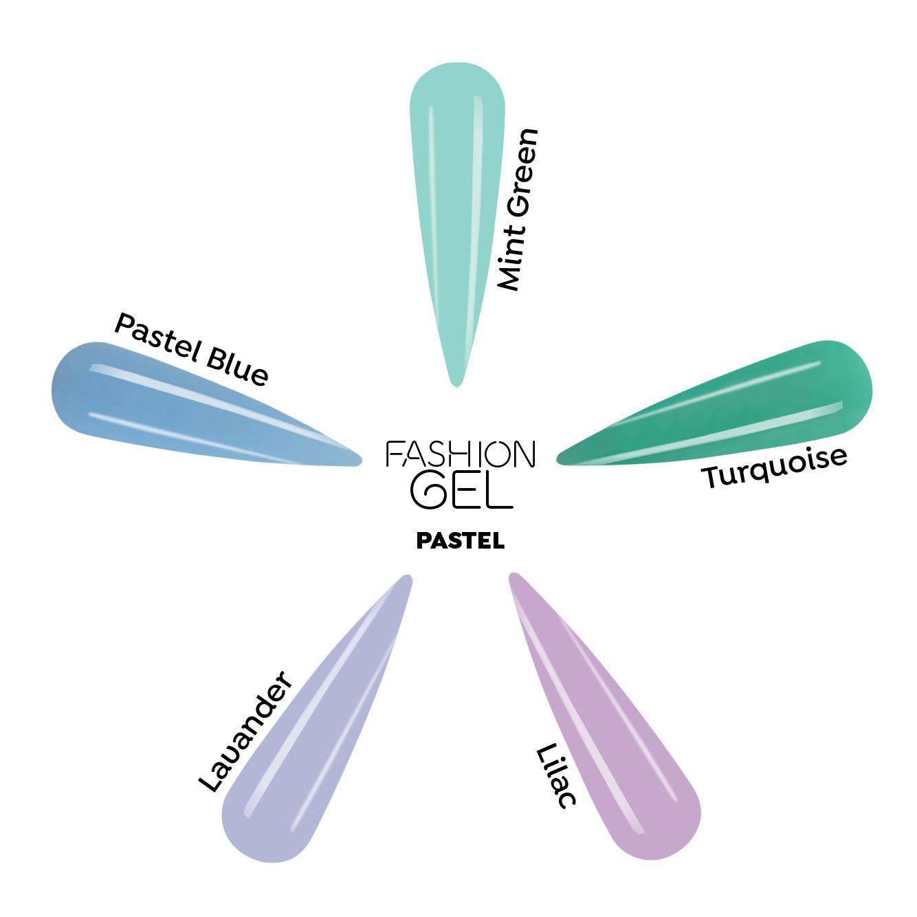 Fashion Gel: Pastel Collection (5 x 1.89 fl oz / 56 mL)