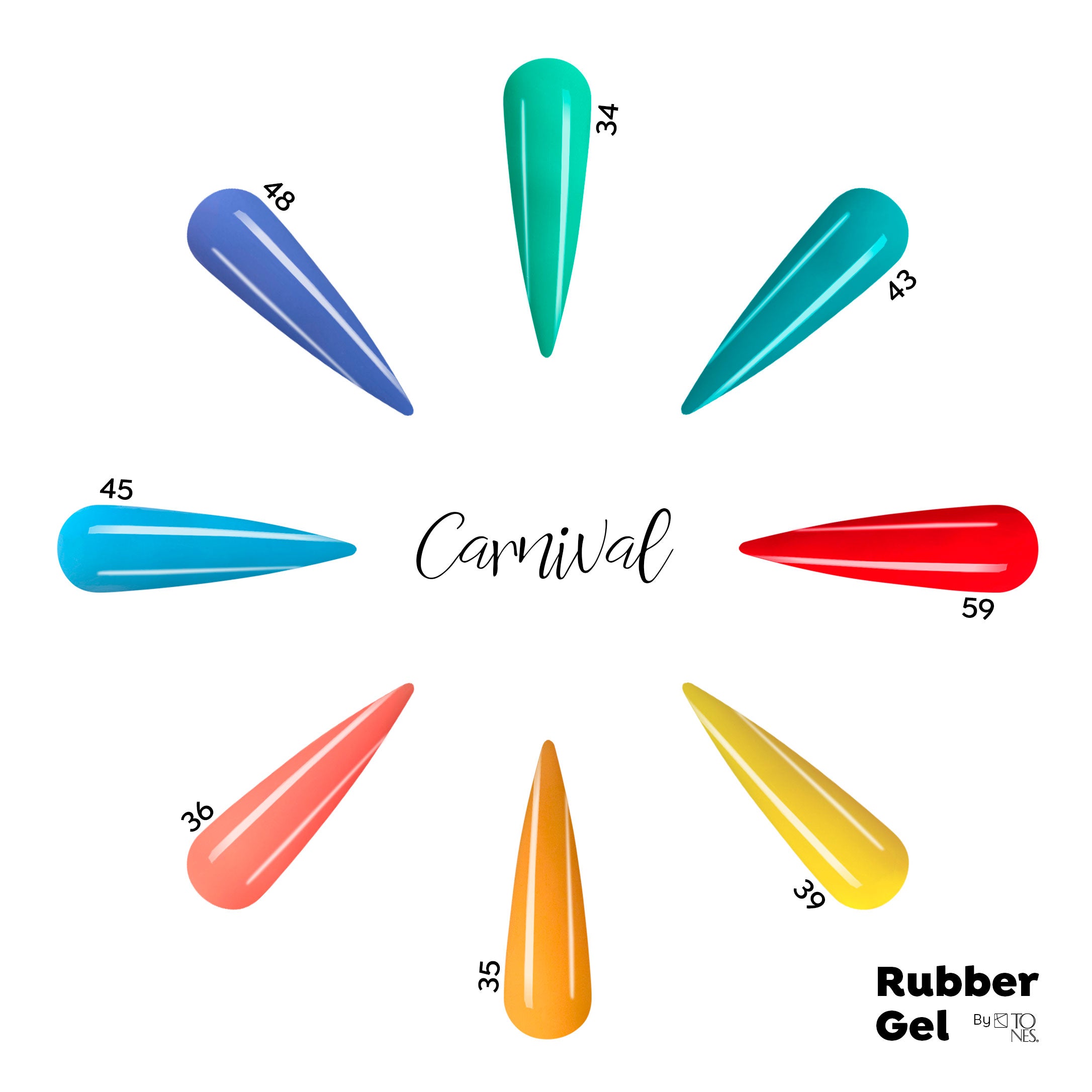 Kit Gel Base Goma - Carnaval (8 Colores x 15 ml) 