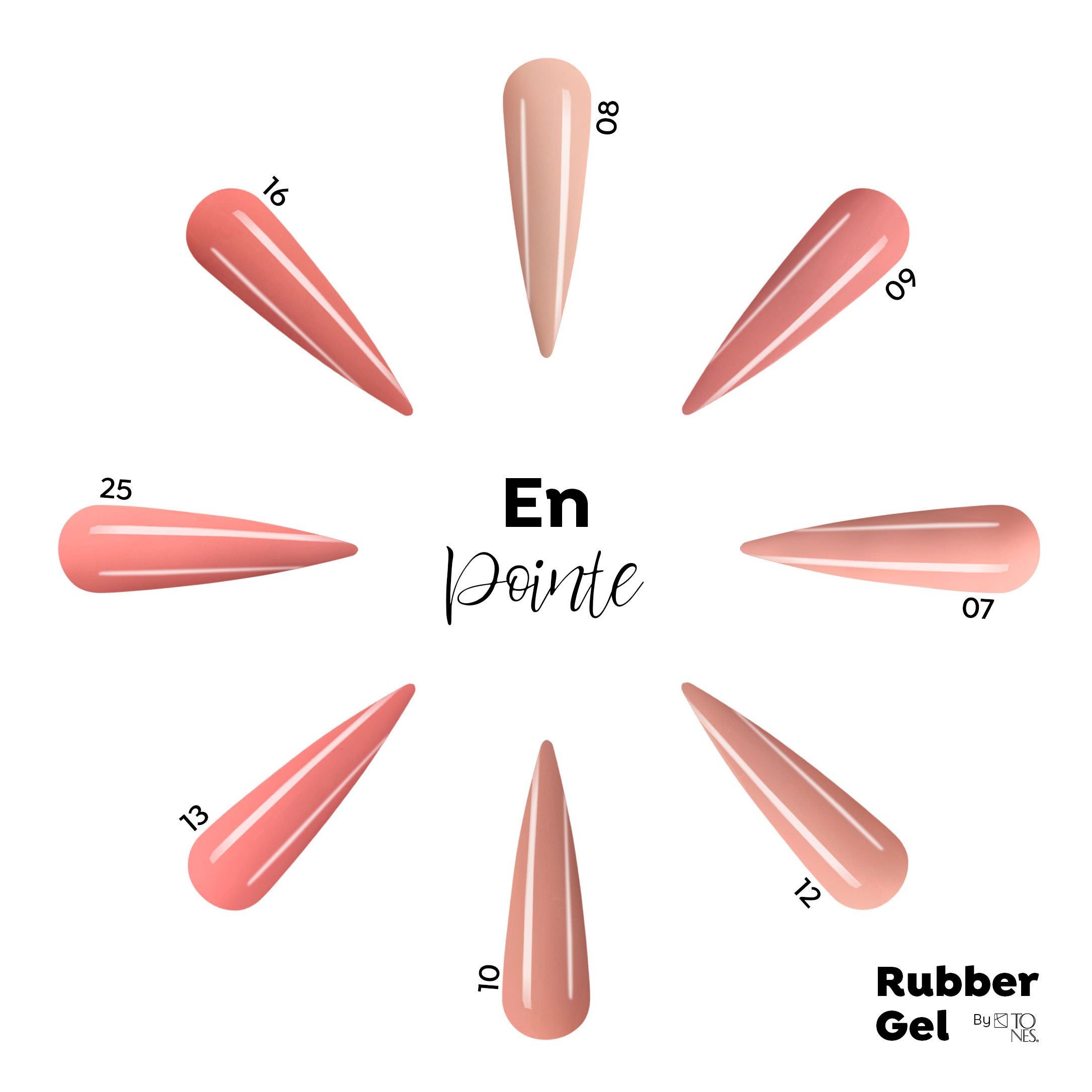 Kit de gel base de goma - En Pointe (8 colores x 15 ml) 