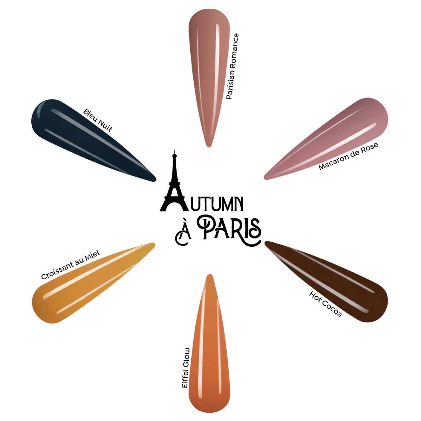 Coverland Acrylic Powder Collection (6 x 1.5 oz) "Autumn à Paris"