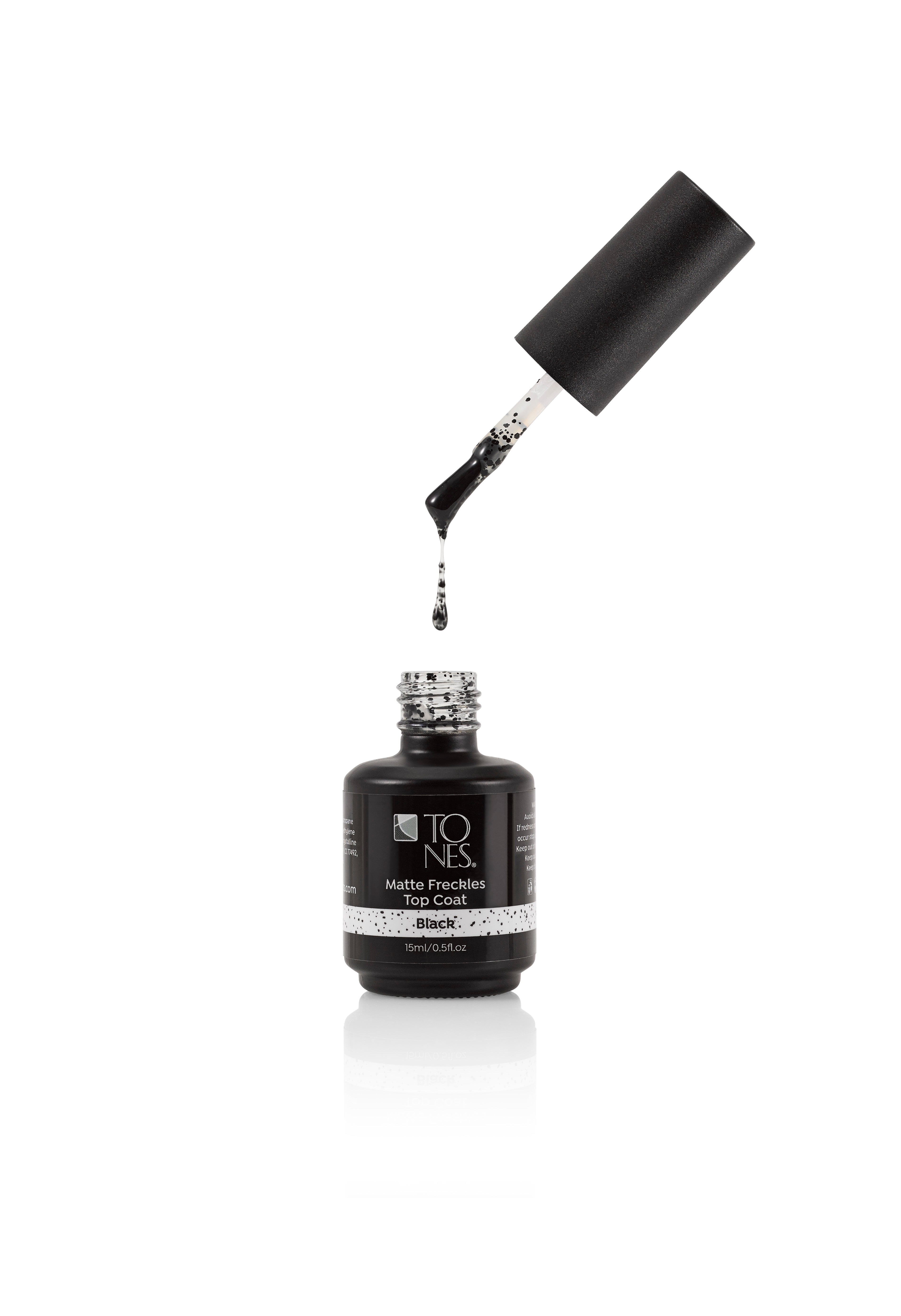 Gel Polish Top Coat - Matte Freckles - Black  0.5 fl oz / 15 mL