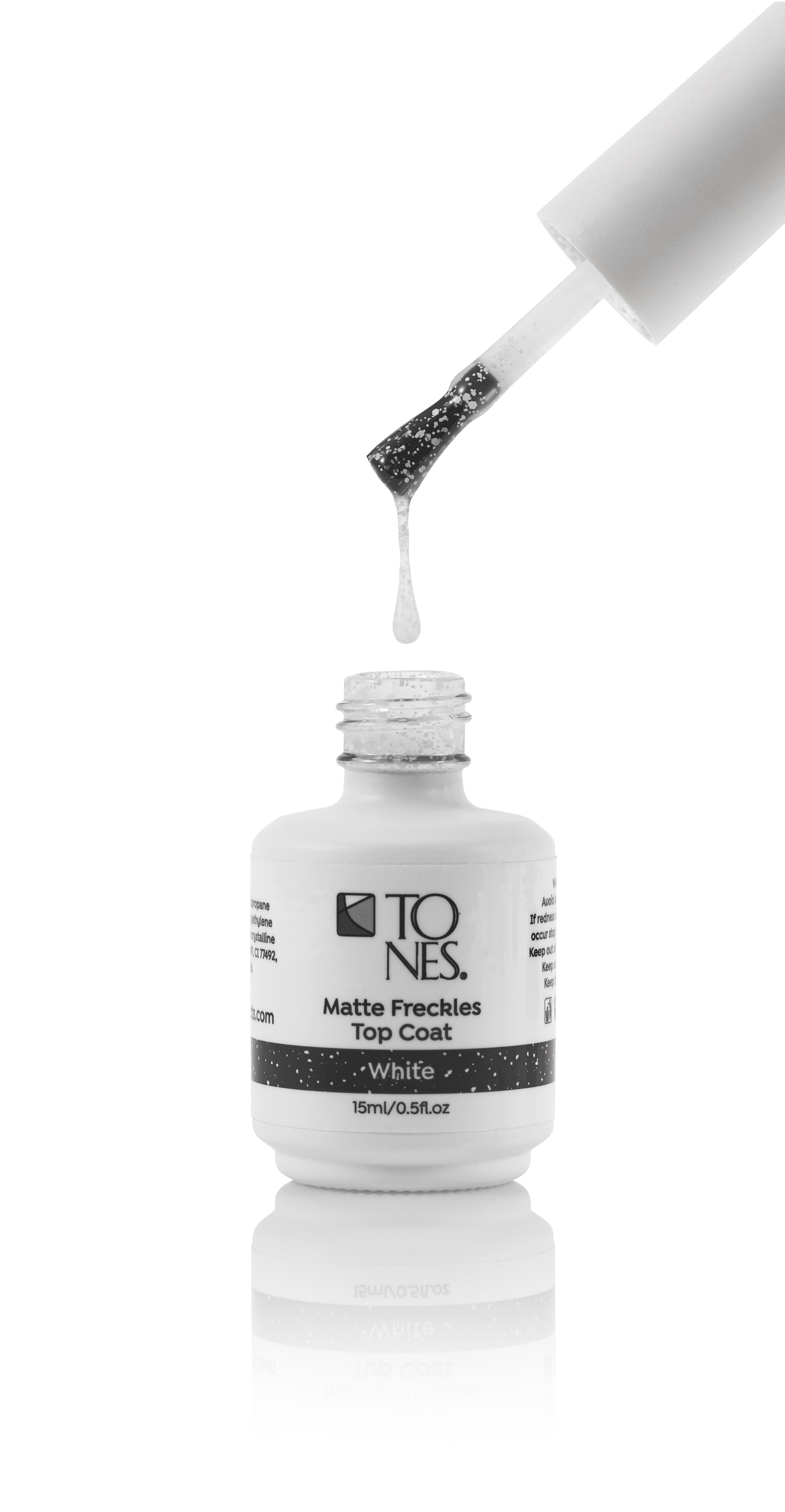 Gel Polish Top Coat - Matte Freckles - White 0.5 fl oz / 15 m