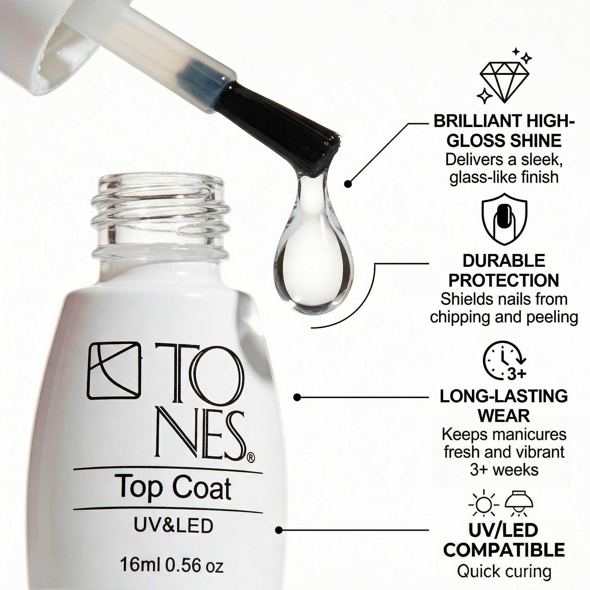 Gel Polish Top Coat - 0.56 fl oz