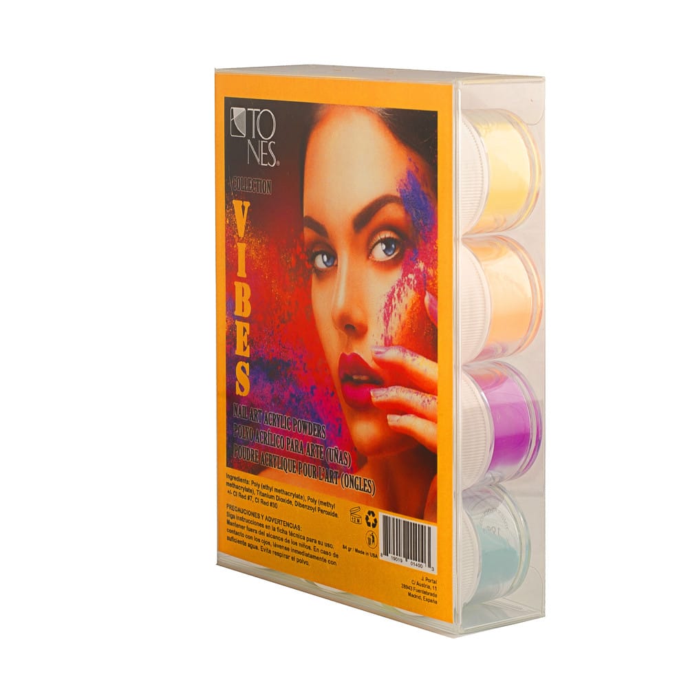 Acrylic Art Powder - 3D Collection: Vibes (12 x 0.25 oz) | Professional Nail Products by Tones