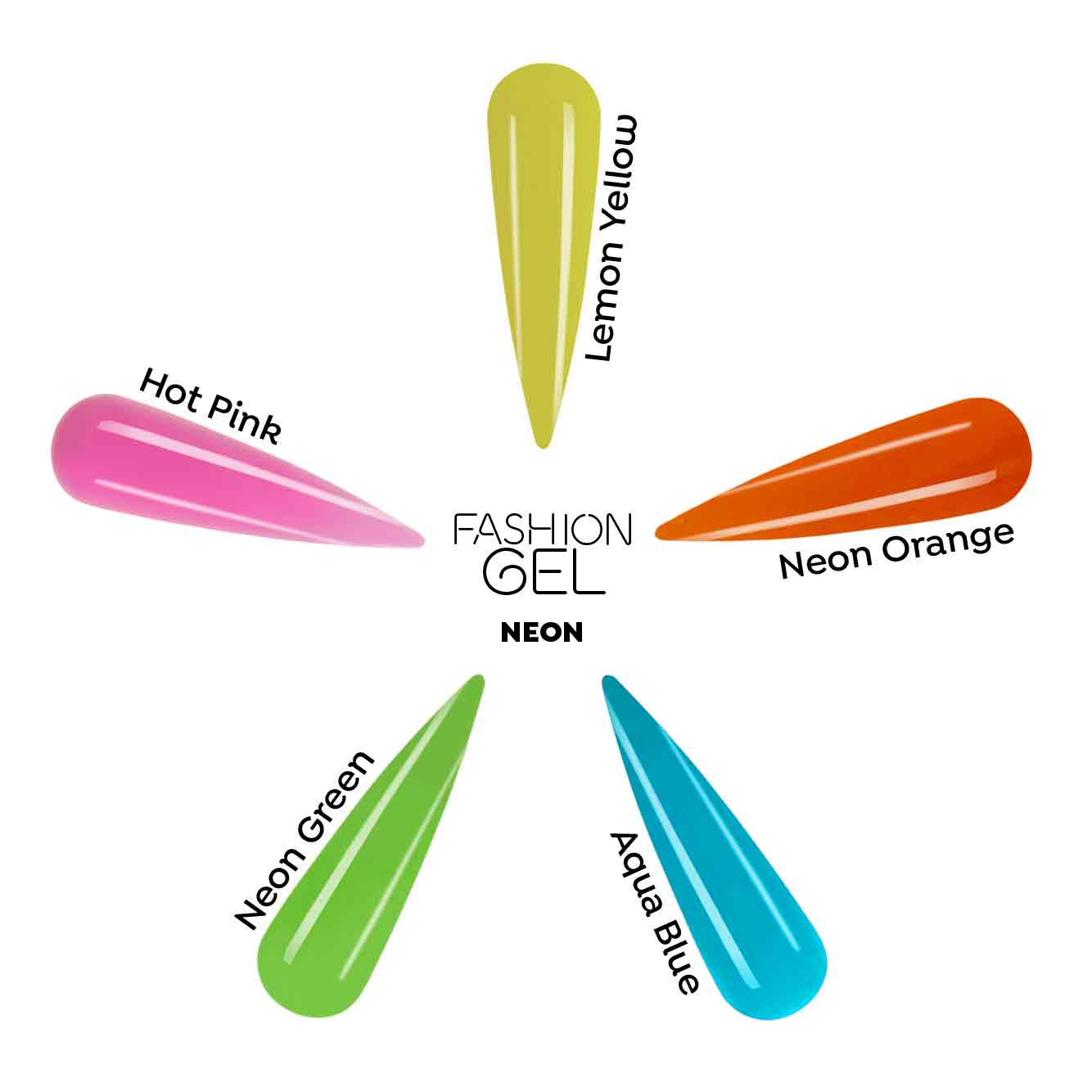 Fashion Gel: Neon Collection (5 x 1.89 fl oz / 56 mL)