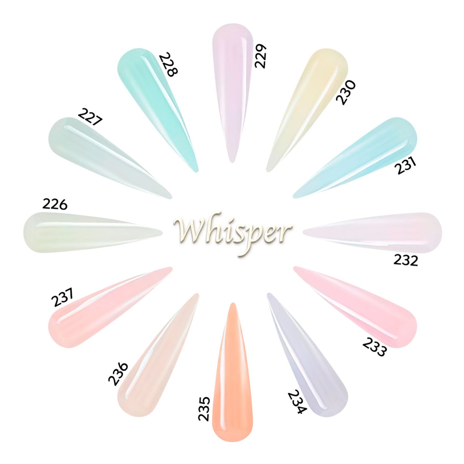 Acrylic Art Powder - 3D Collection: Whisper (12 x 0.25 oz) — Detail View | Tones Professional Nail Products