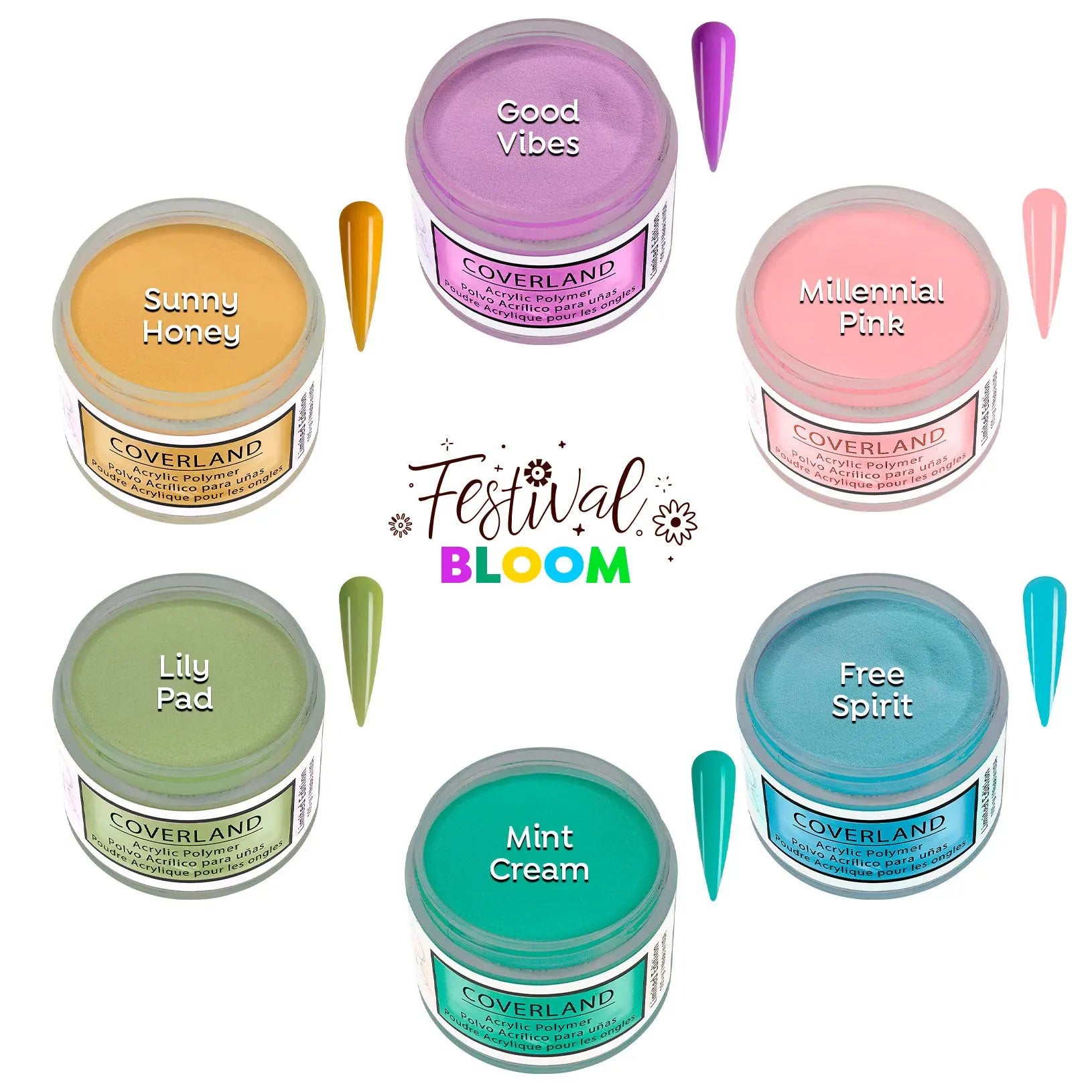 "Festival Bloom" Coverland Acrylic Collection (6 x 1.5 oz) 