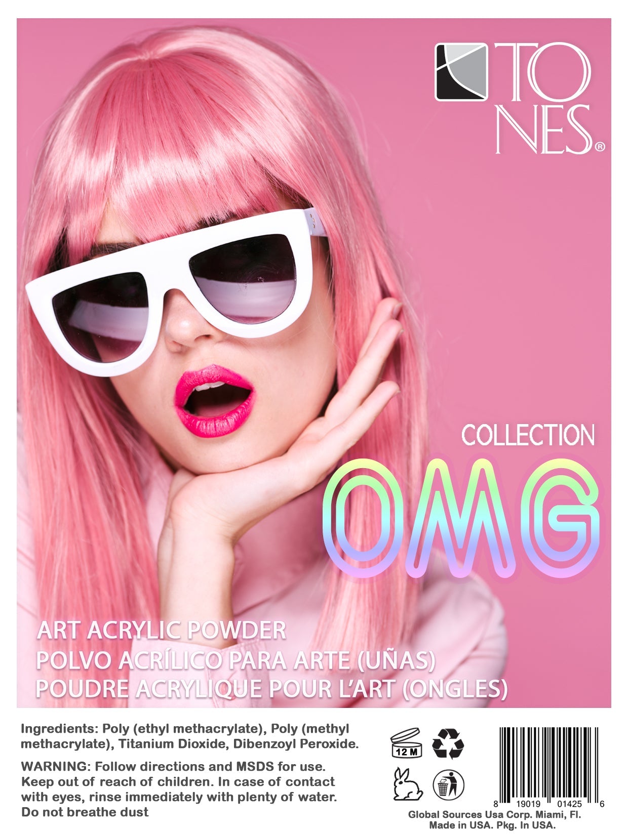 Acrylic Art Powder - 3D Collection: OMG (12 x 0.25 oz) — Tones Professional