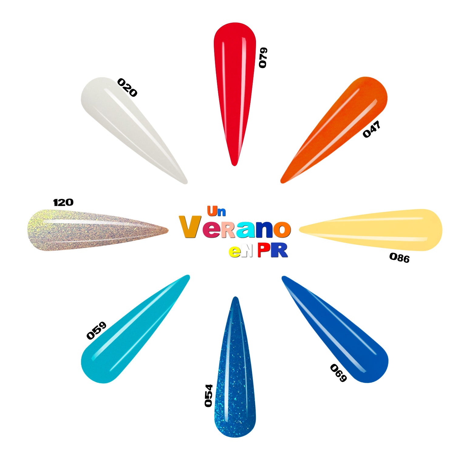 Gel Polish Kit - "Un Verano en PR" (8 x 0.56 fl oz)