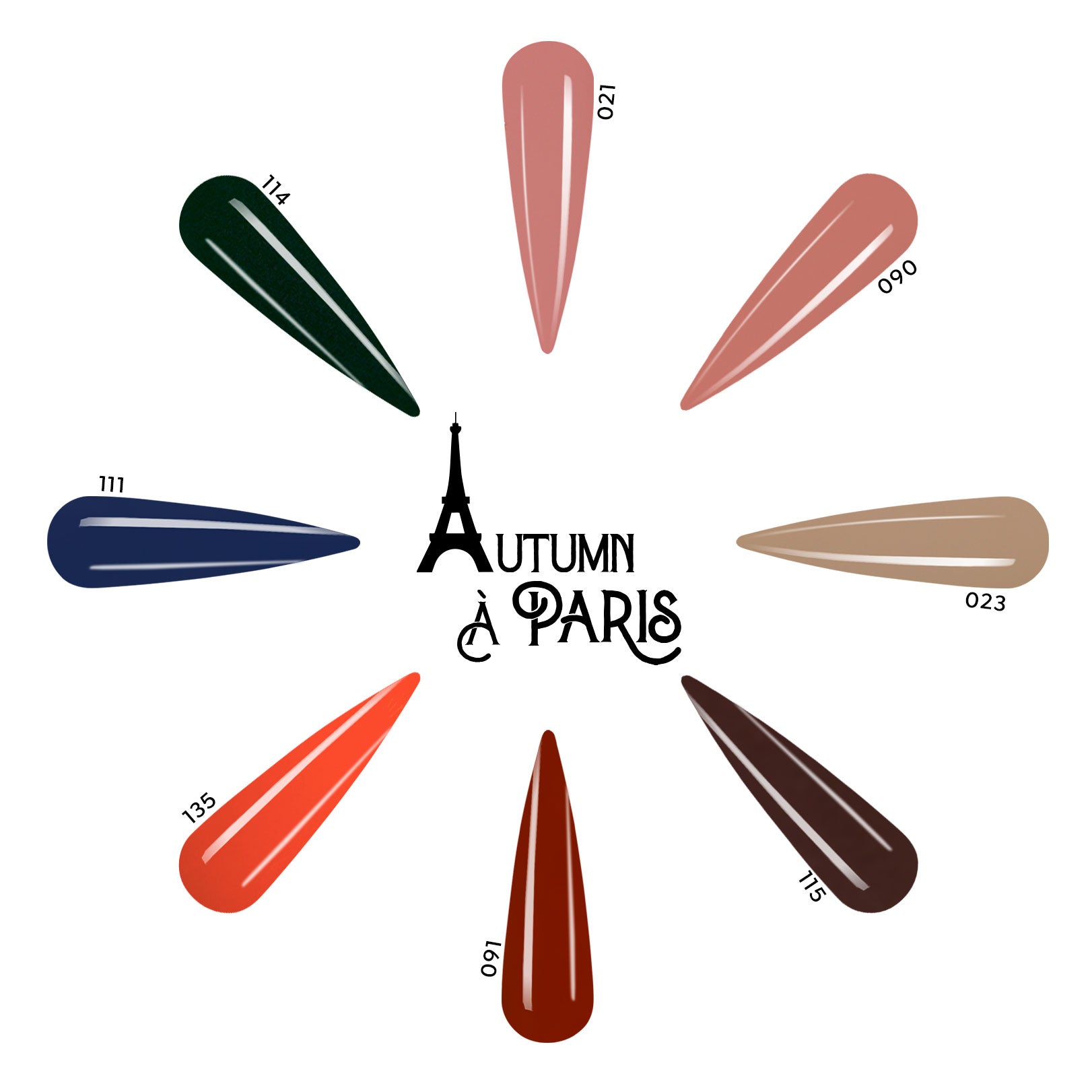 Gel Polish Kit - "Autumn à Paris" (8 x 0.56 fl oz)