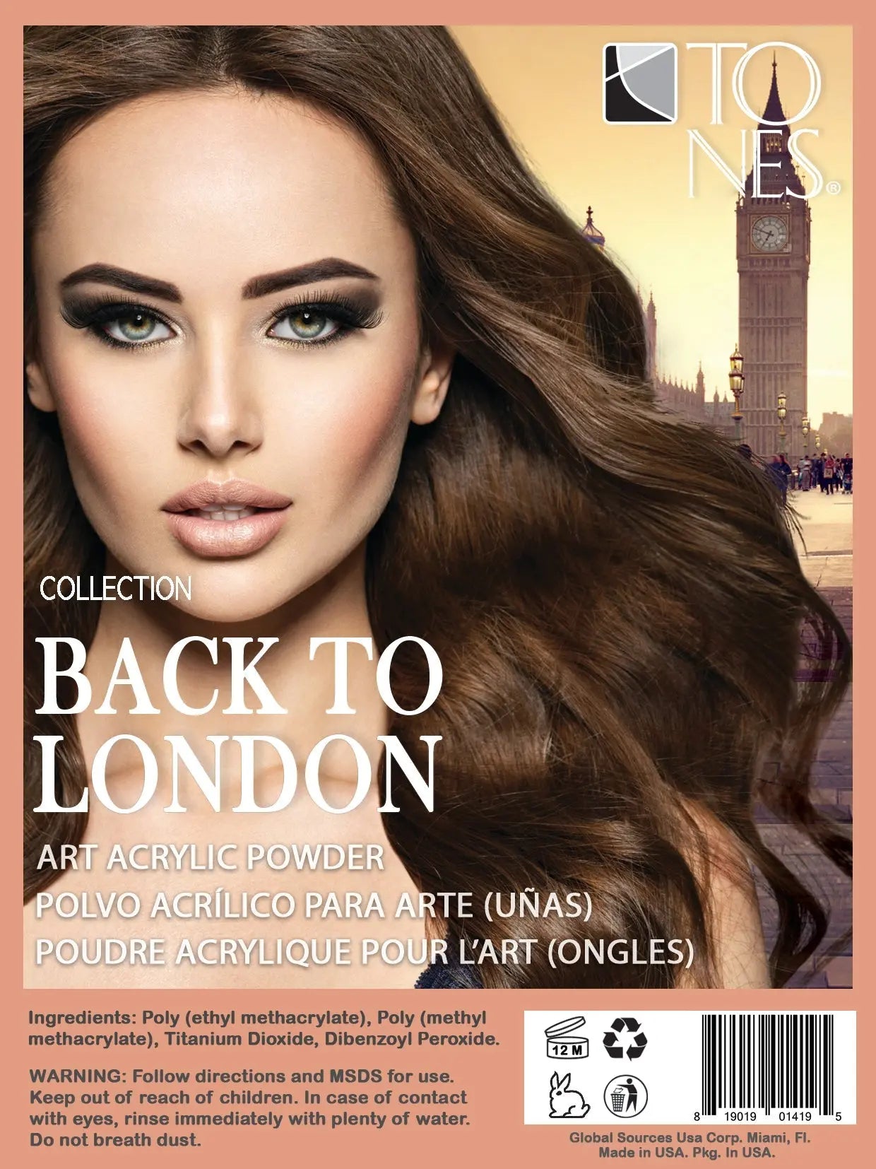 Acrylic Art Powder - 3D Individual: Back to London (0.5 oz) - Tones