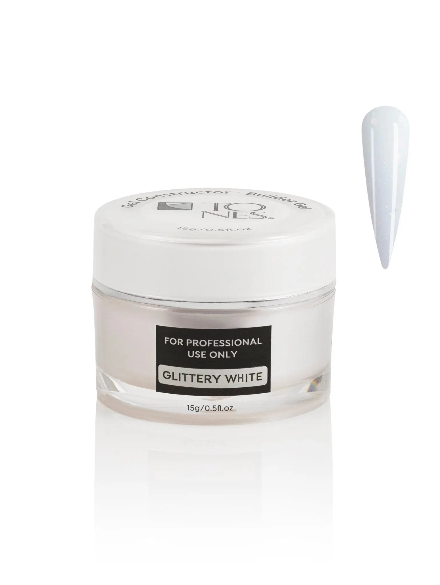 Builder Gel: Glittery White 15 ml / 0.5 fl oz - Tones