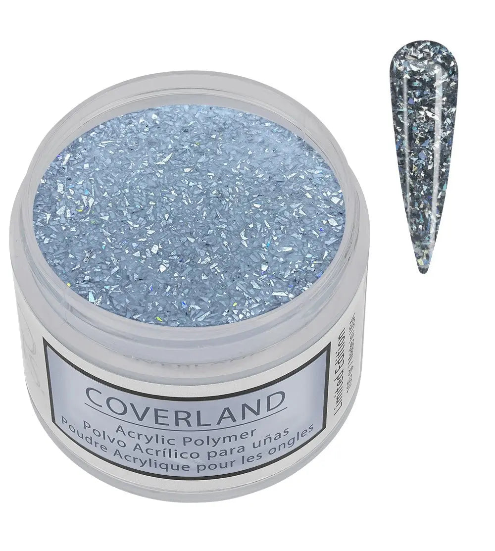 Coverland Acrylic Powder 1.5 oz "Crushed Silver" Silver - Limited Edition - Tones