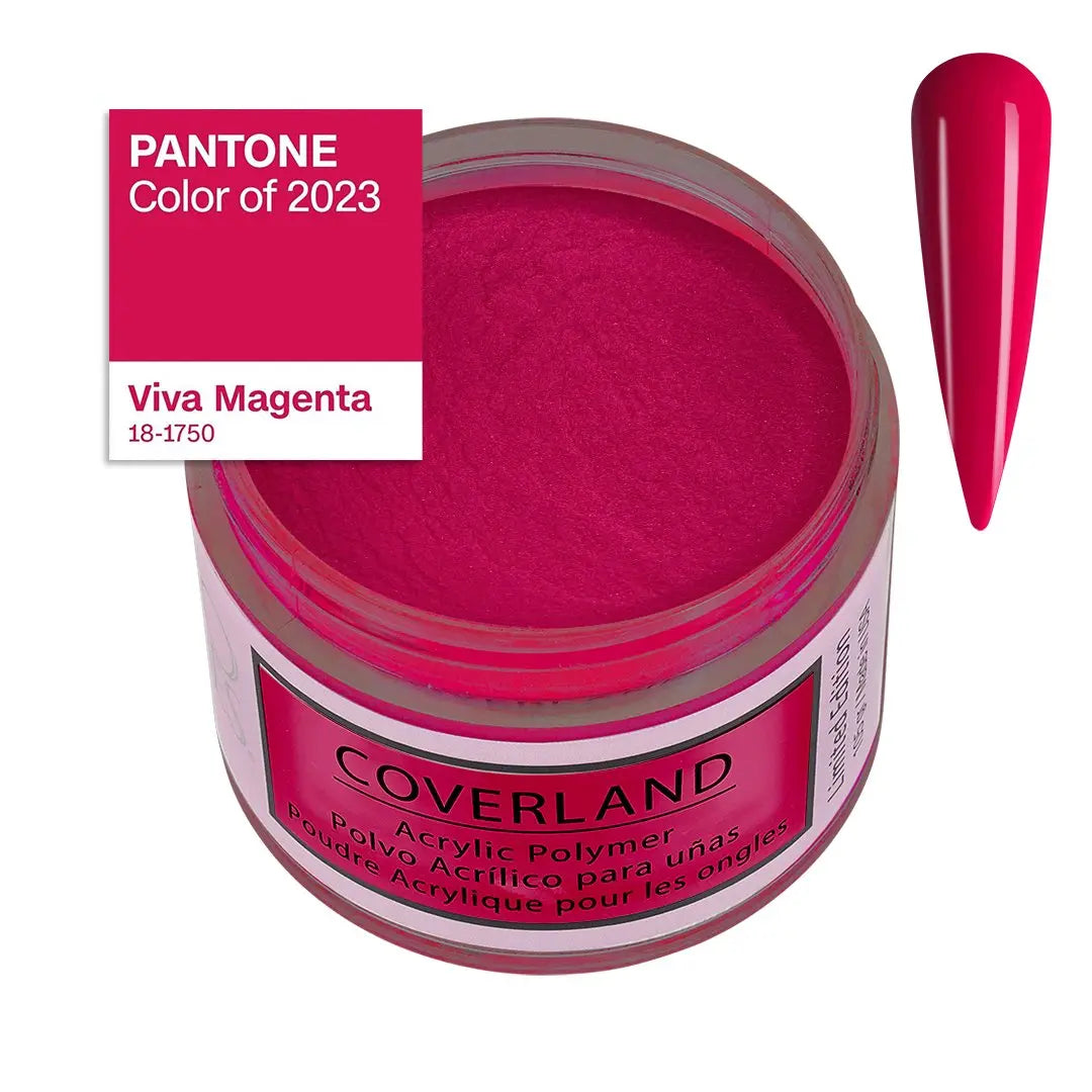 Coverland Acrylic Powder - "Viva Magenta" 1.5 oz - Limited Edition Color of the Year 2023 - Tones