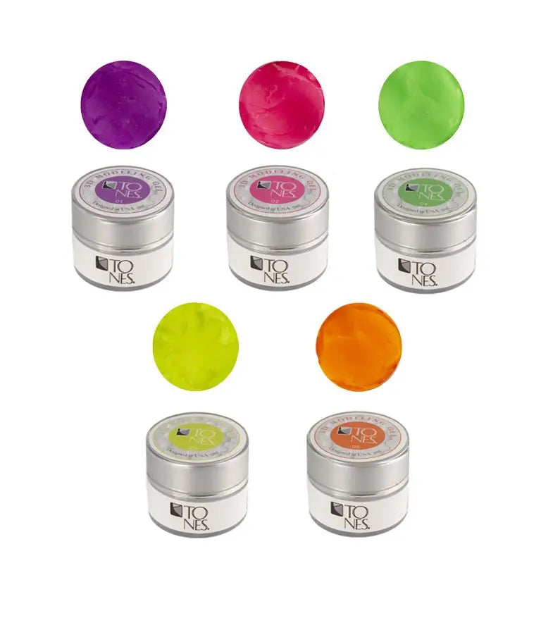 Neon Plastiline Moulding Gel Collection (5 x 5 ml / 0.17 fl oz) - Tones